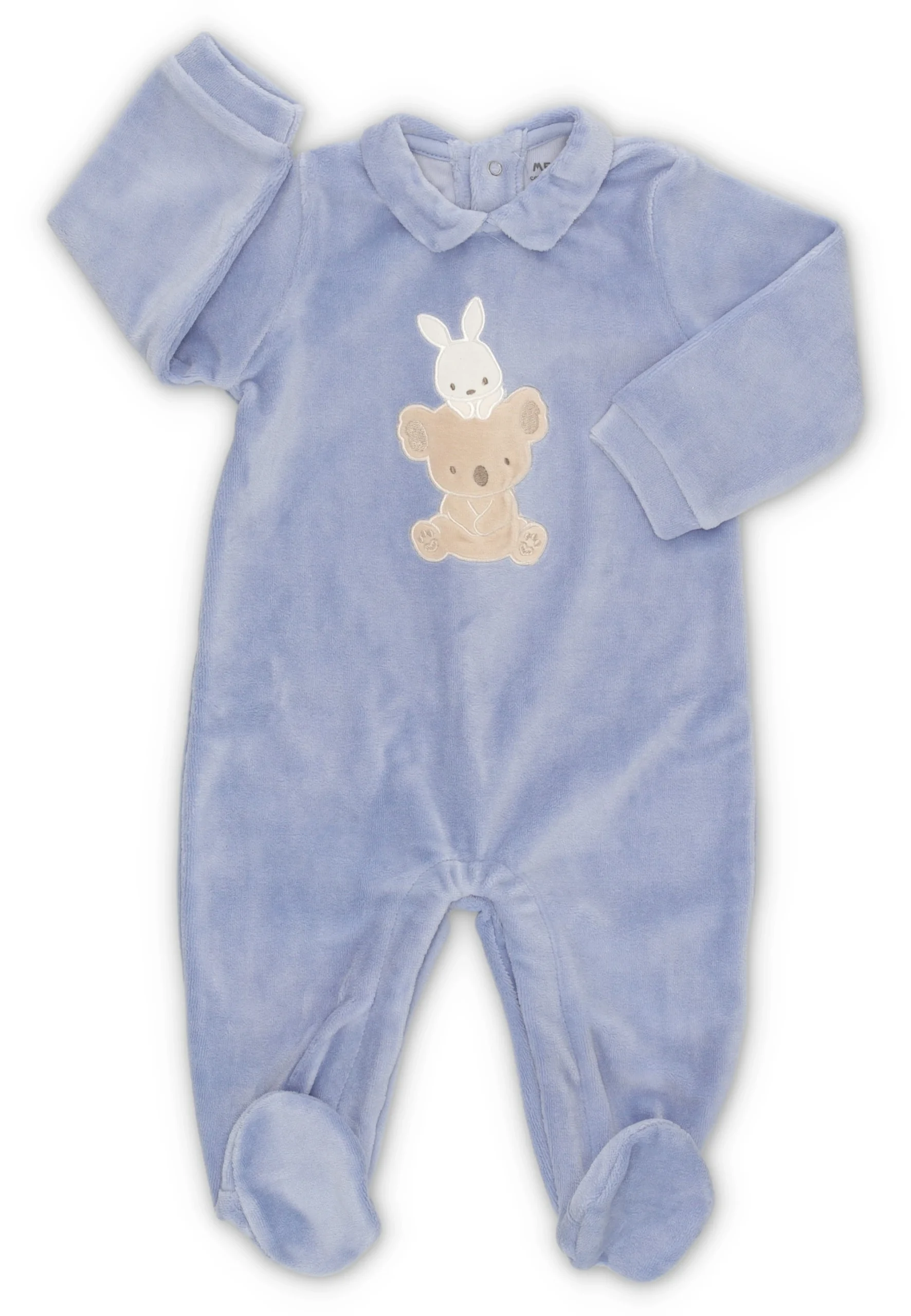 Tutina baby Melby monocolore con animali art.24N0150