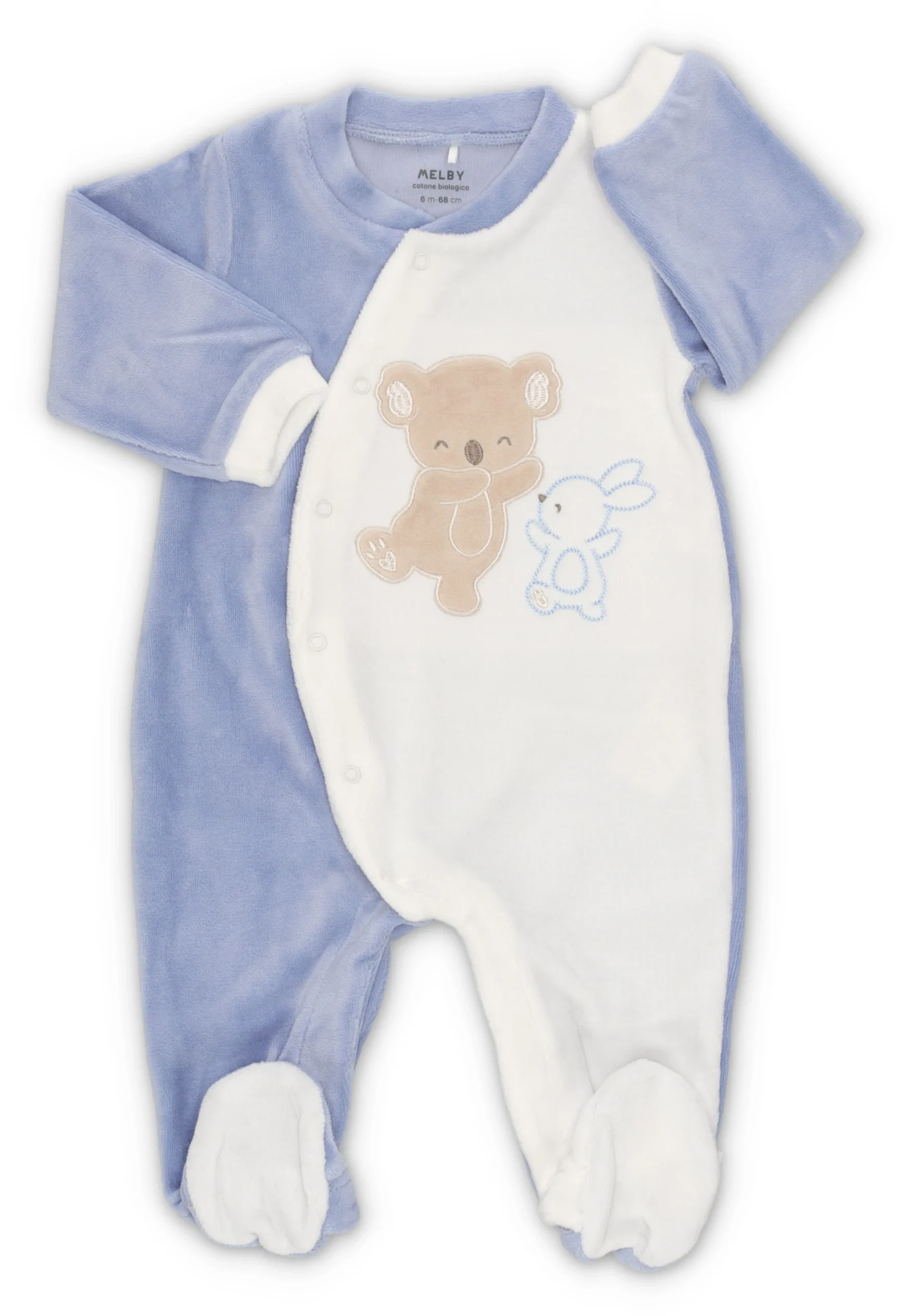 Tutina baby bicolore Melby con animali art.24N0160