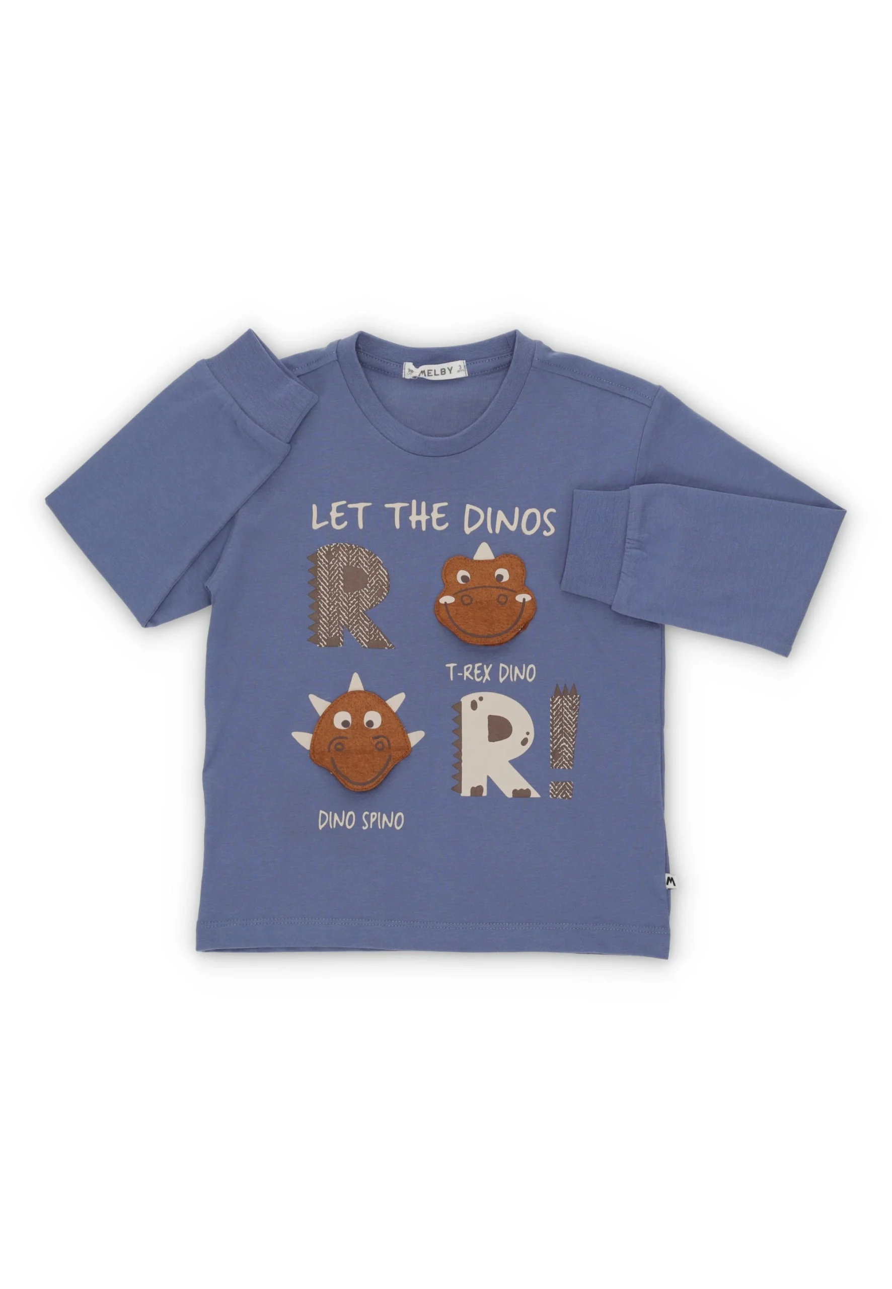 Maglietta Melby in cotone a maniche lunghe con stampa dinosauri art. 45C0322K