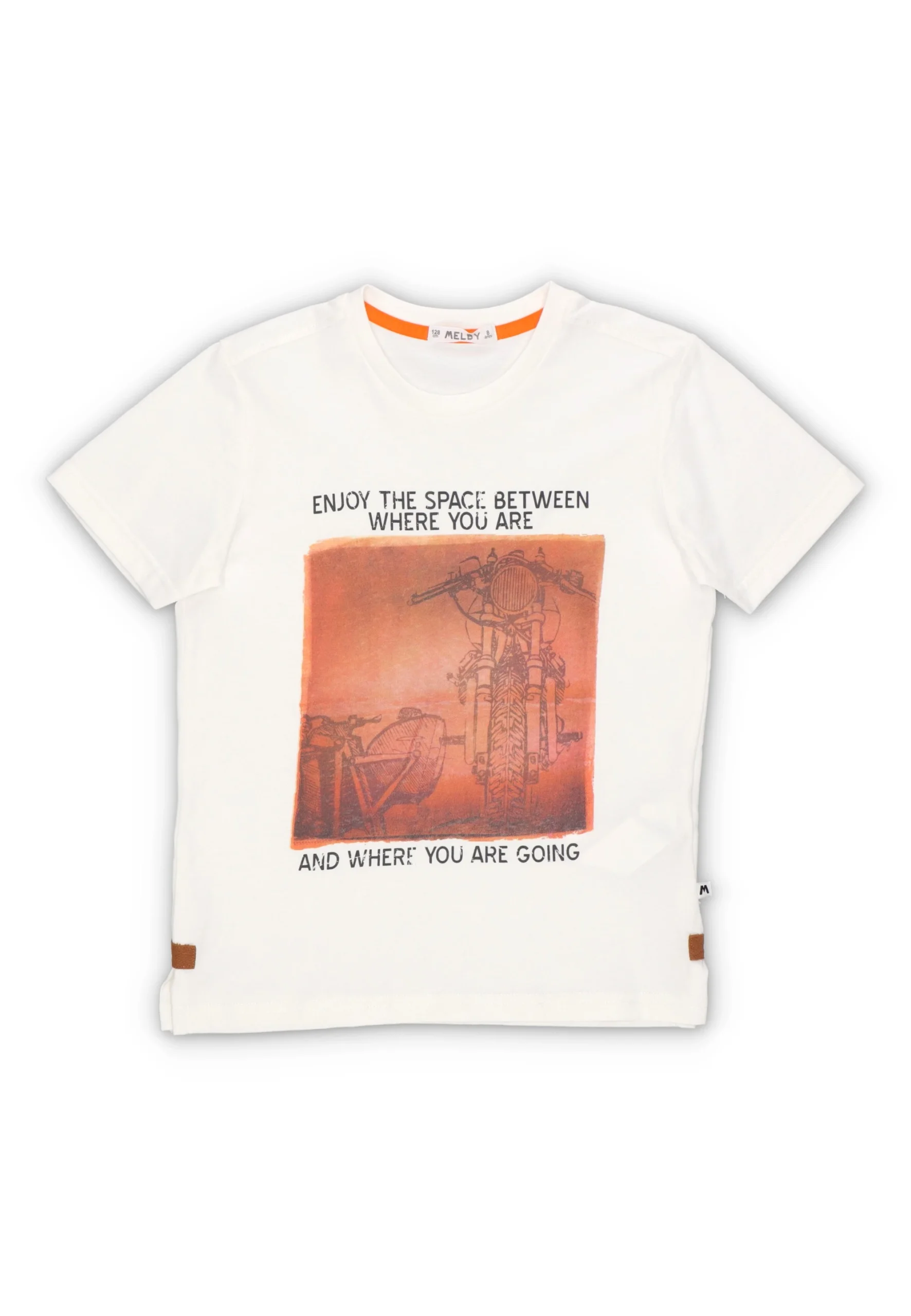 T-shirt Melby ragazzo con riquadro moto stampato