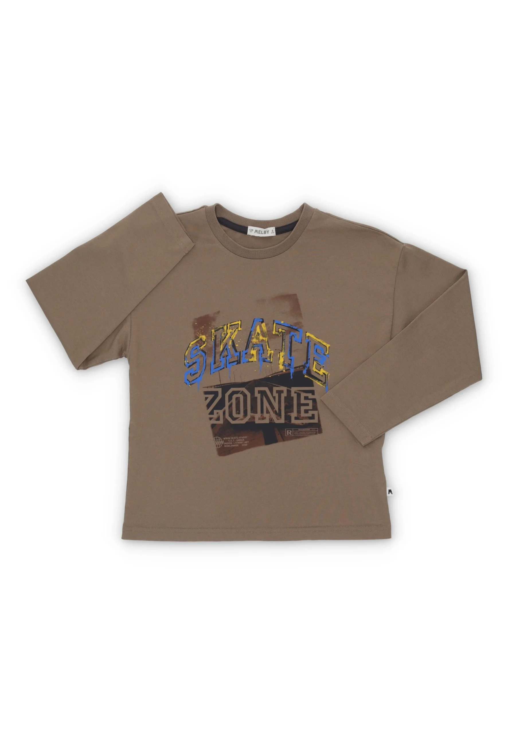 Maglietta maniche lunghe in cotone Melby ragazzo con stampa skate