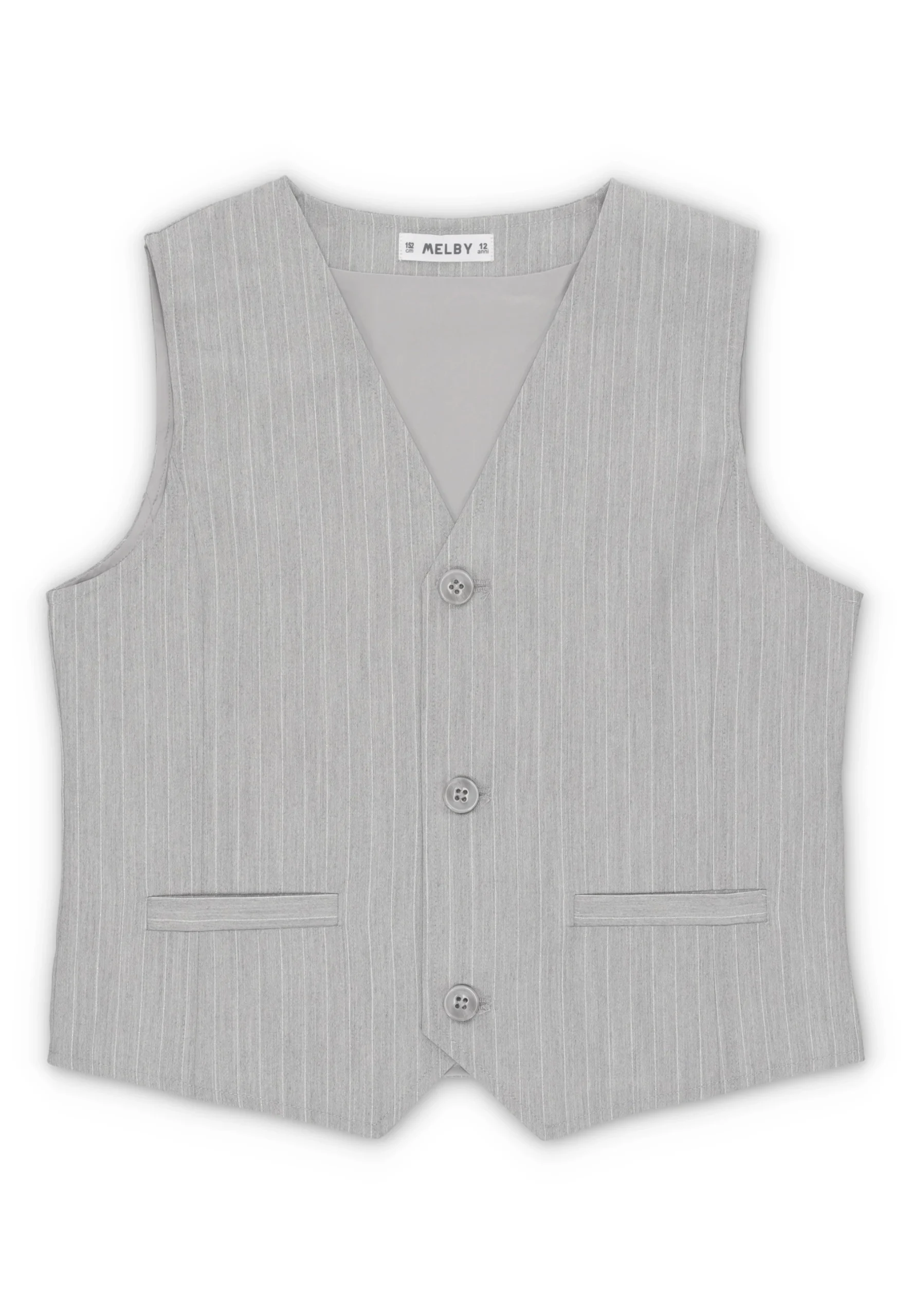 Gilet gessato con inserto in lurex Melby art.65Z5745 ragazza