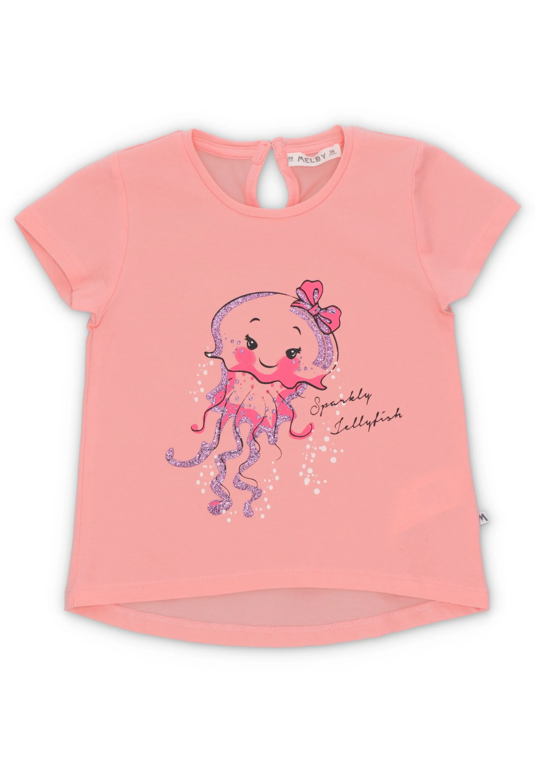 T-shirt baby con stampa glitter frontale