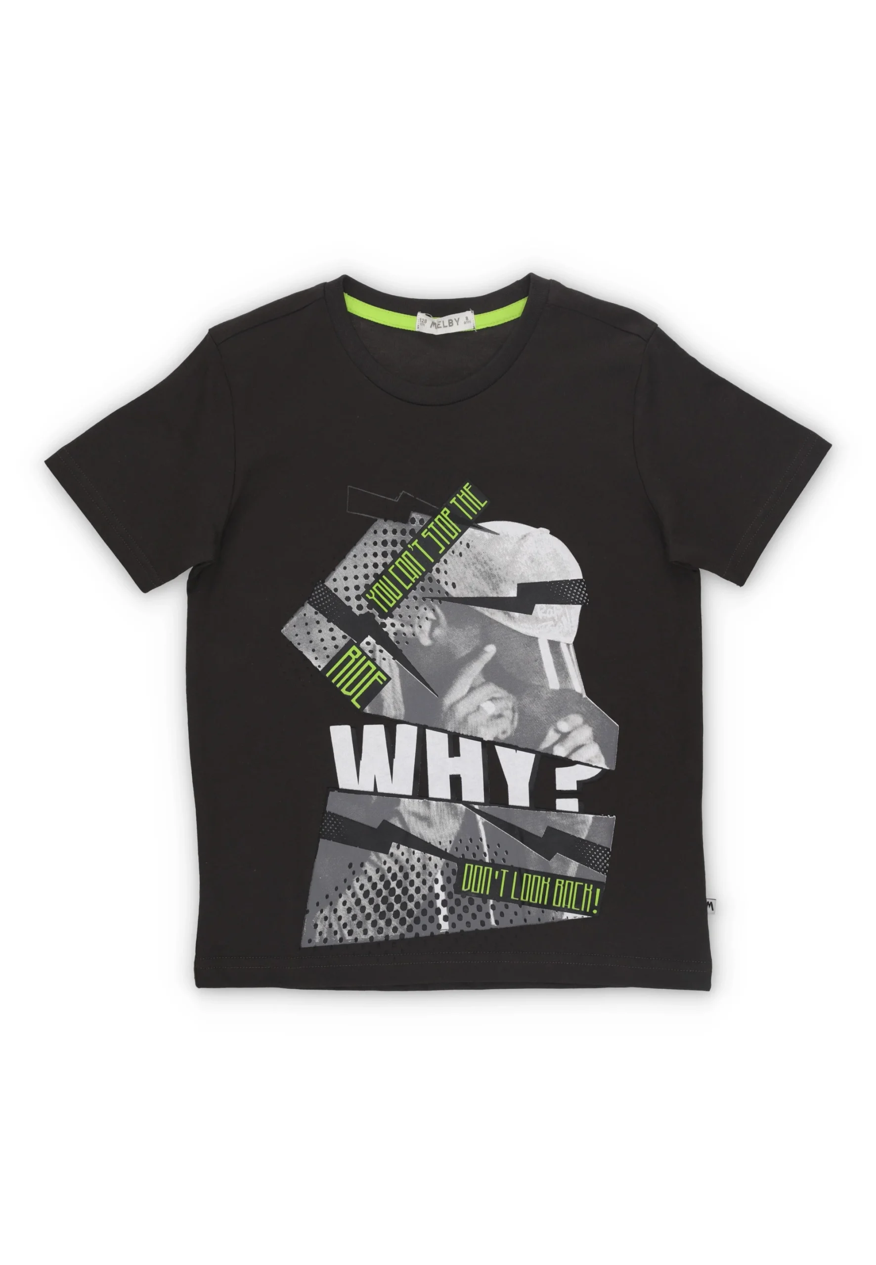 T-shirt ragazzo Melby con stampa frontale a contrasto