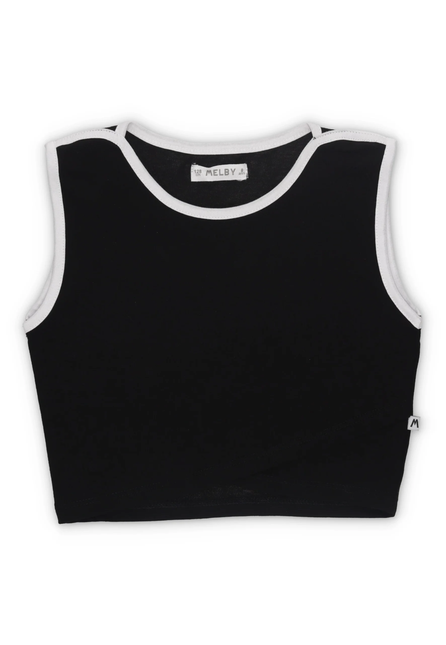 Top crop smanicato Melby in jersey con profili a contrasto ragazza