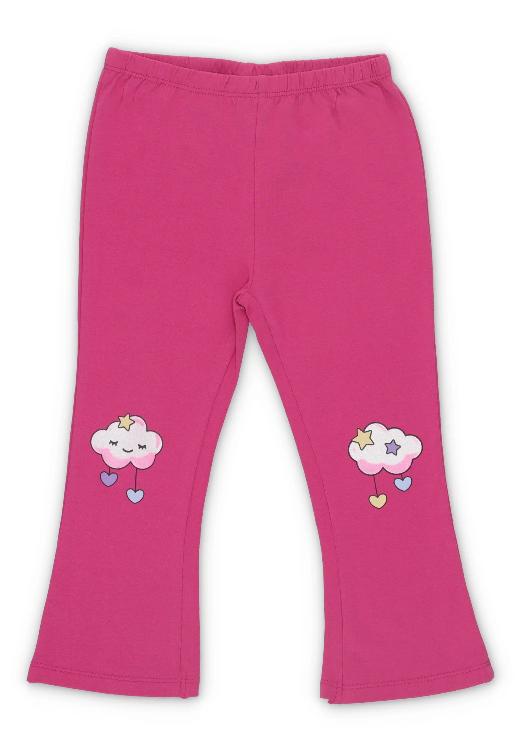 Leggings lungo a zampa con stampa nuvolette Melby bambina
