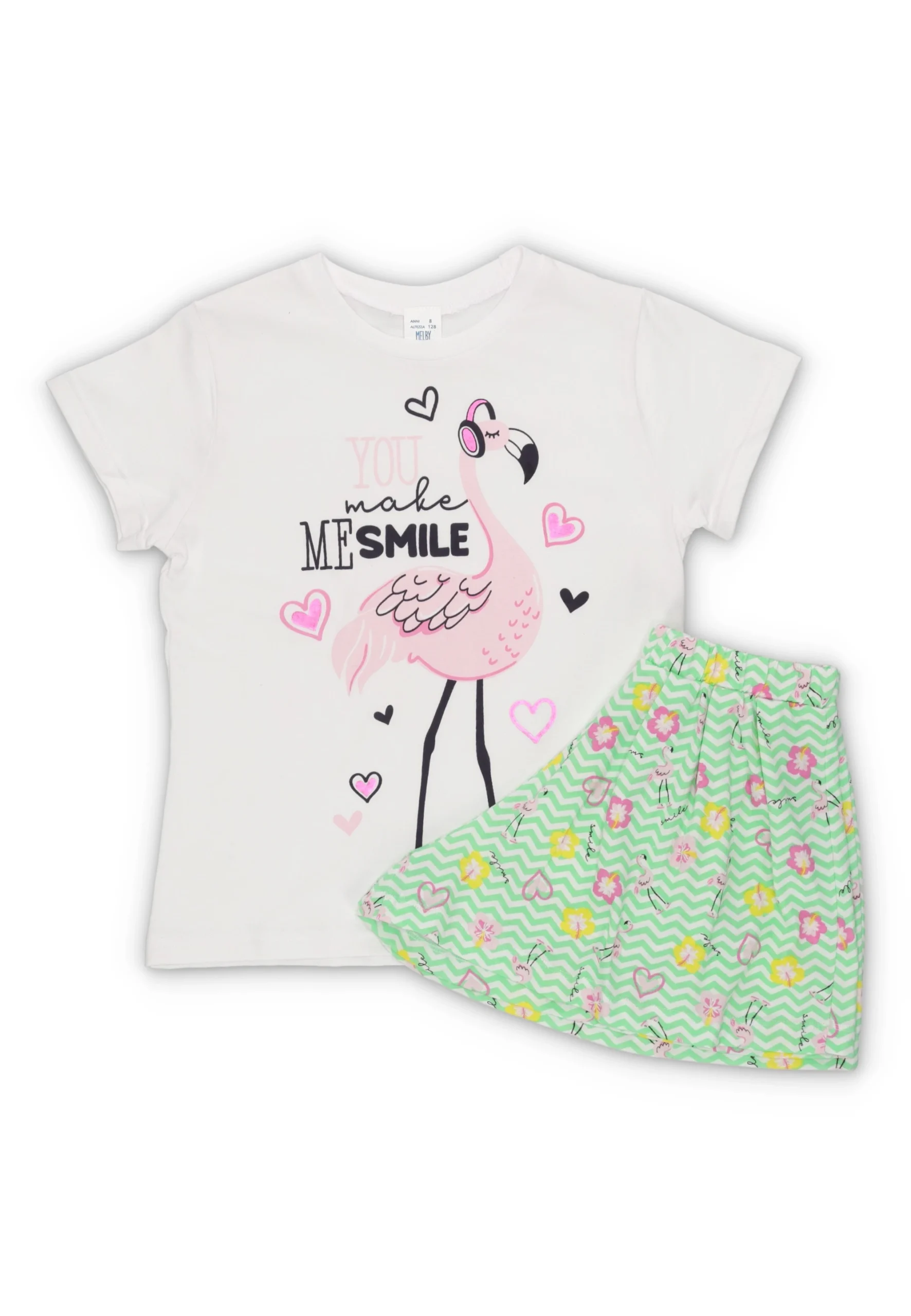 Pigiama bambina Melby in cotone con fenicotteri art.82V5525