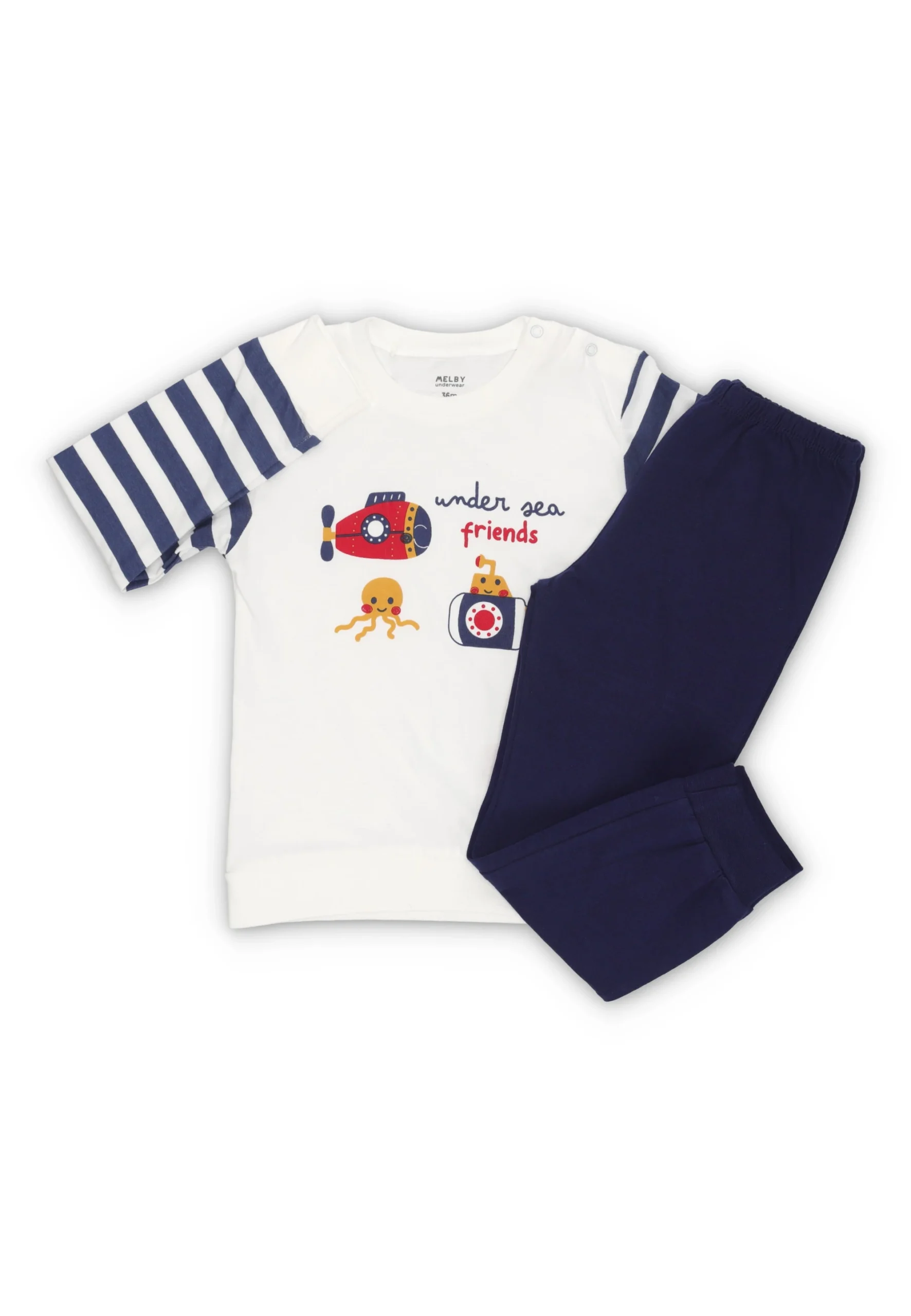 Pigiama Melby con maniche a righe art.83W5070