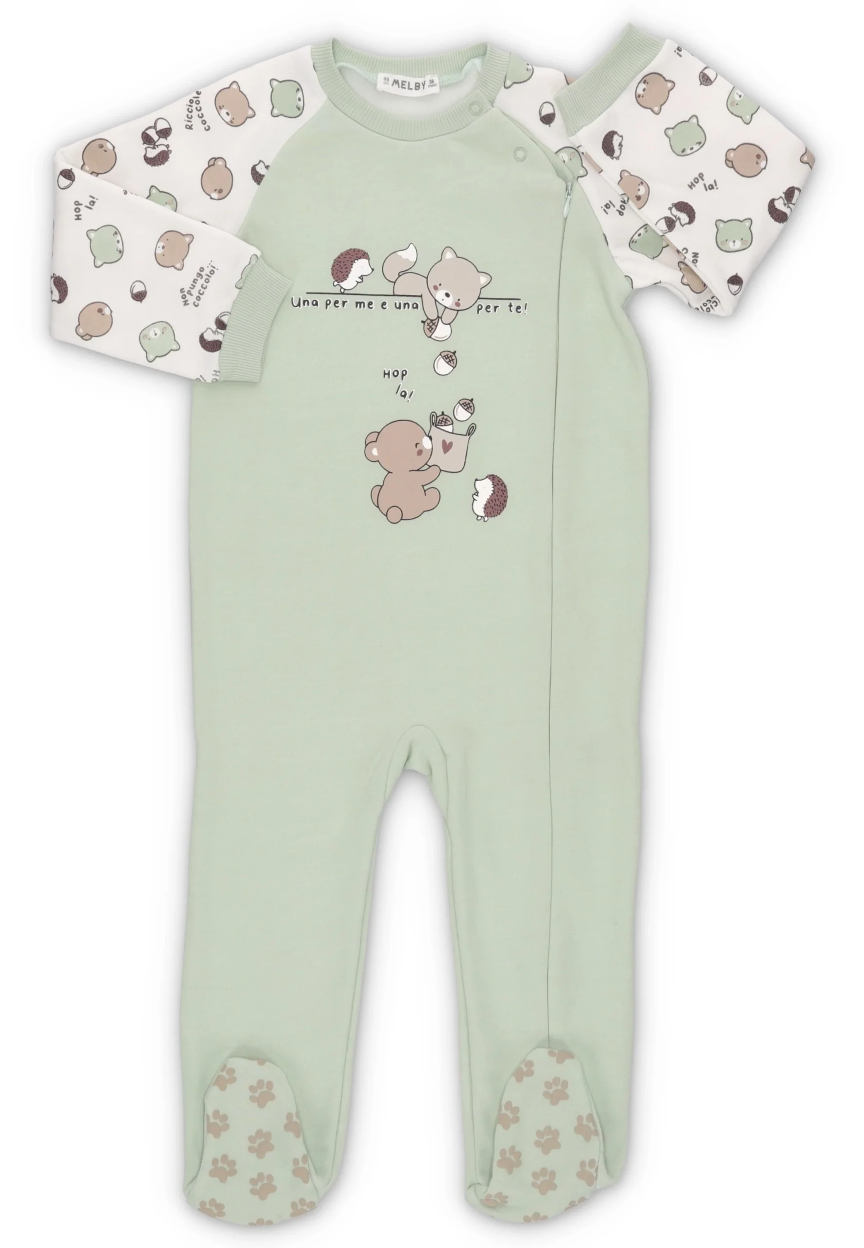 Pigiama intero baby bimbo con animaletti Melby