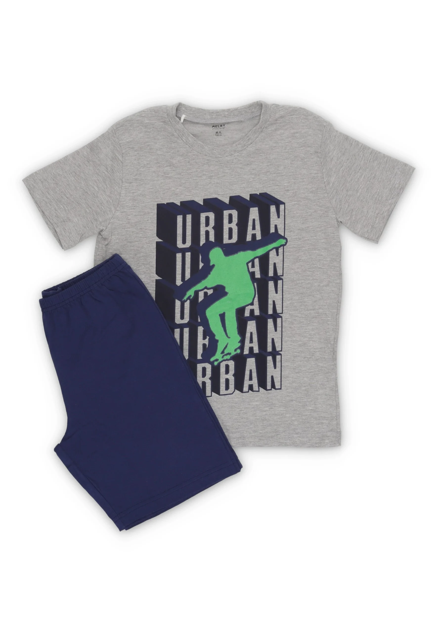 Pigiama corto Melby bambino con stampa frontale urban