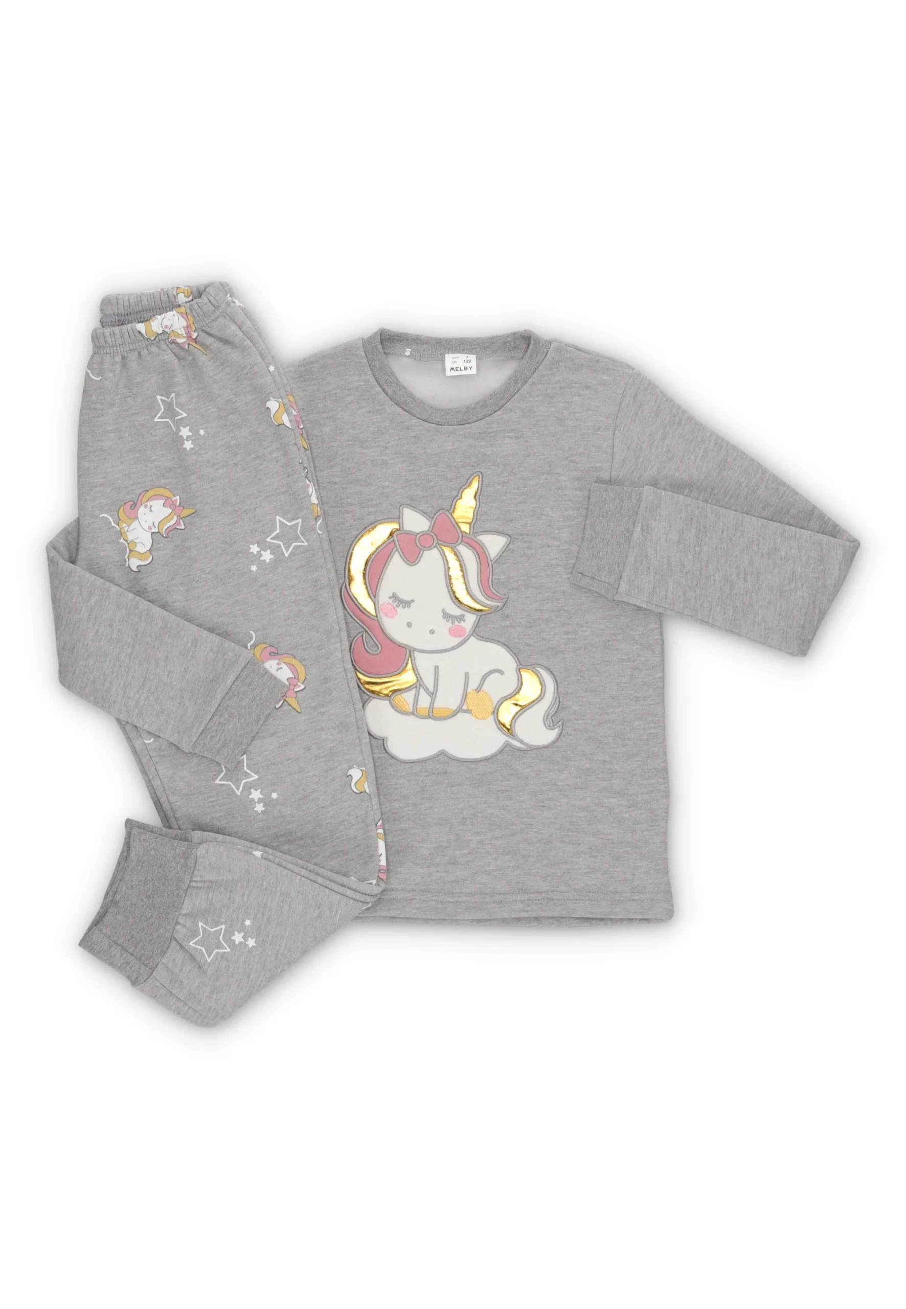Pigiama Melby con unicorno ricamato e stampe