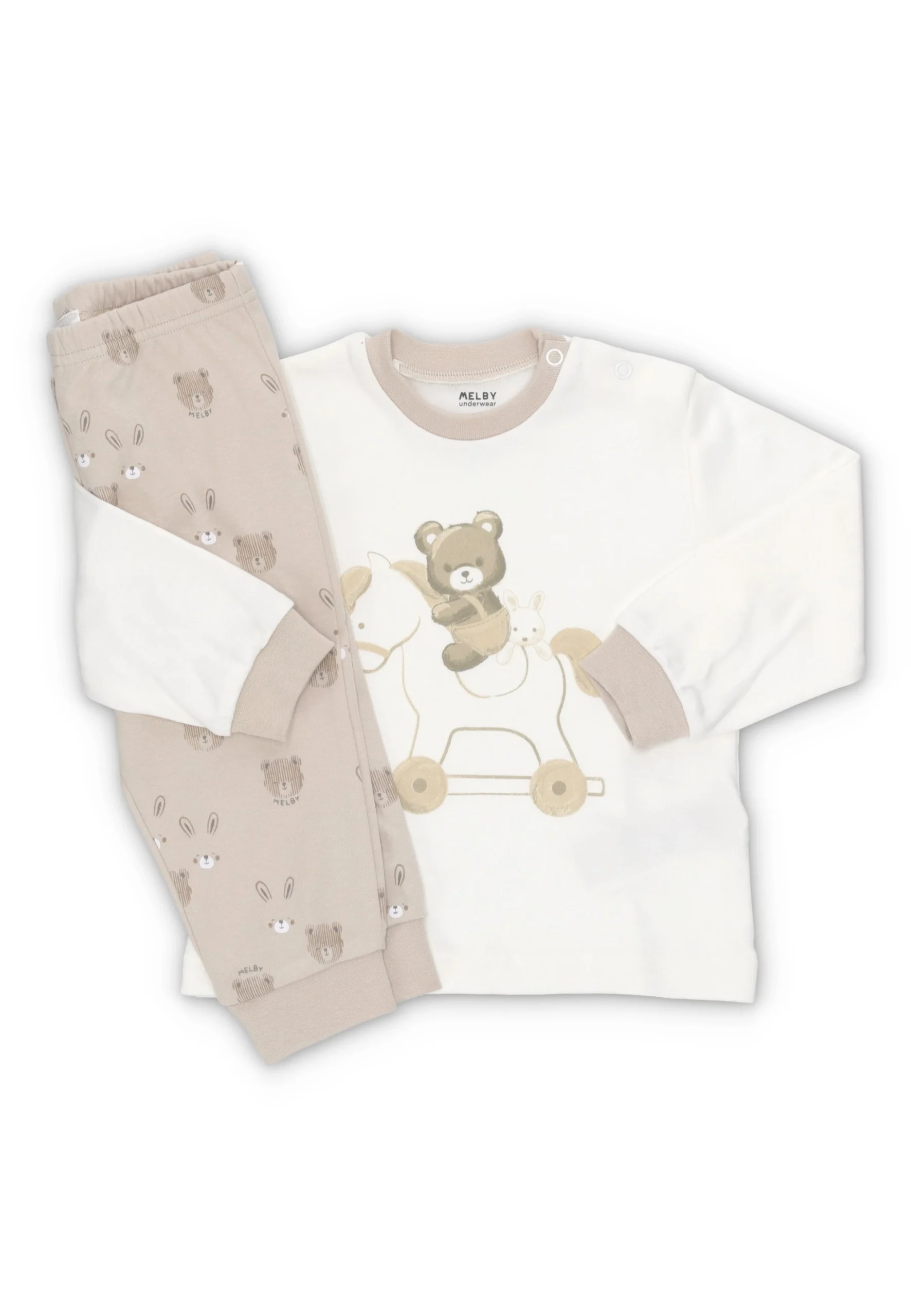 Pigiama in cotone Melby bimbo con stampa centrale