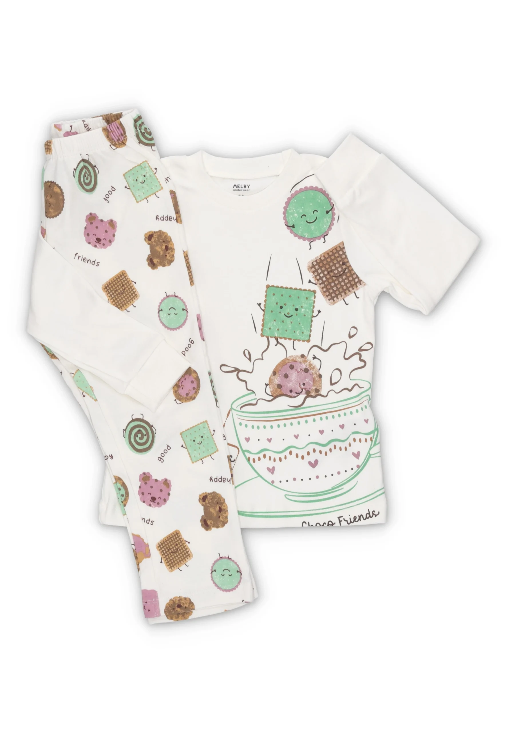 Pigiama bambina in cotone Melby con disegno biscotti