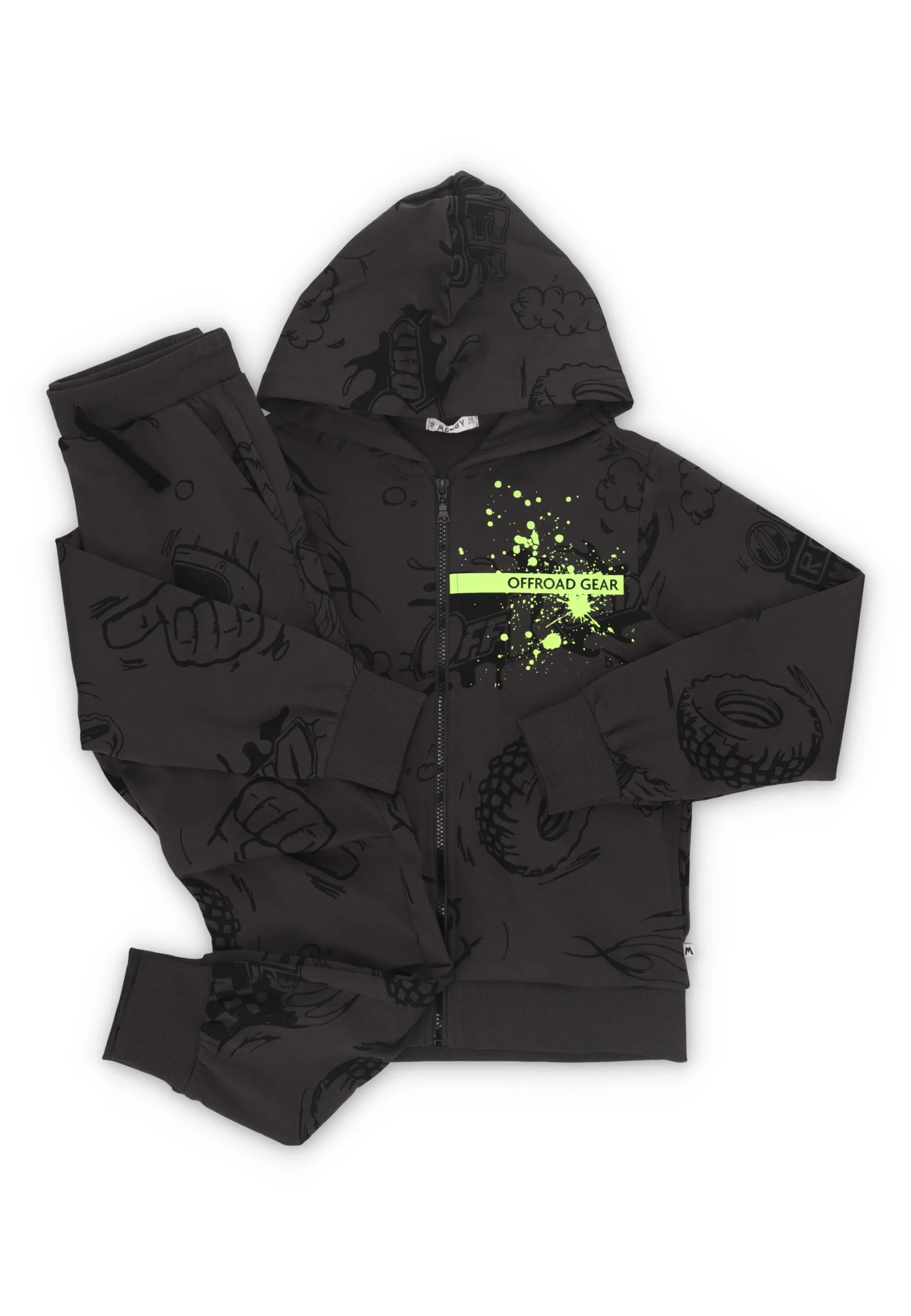 Tuta garzata con felpa stampa effetto spray Melby bimbo