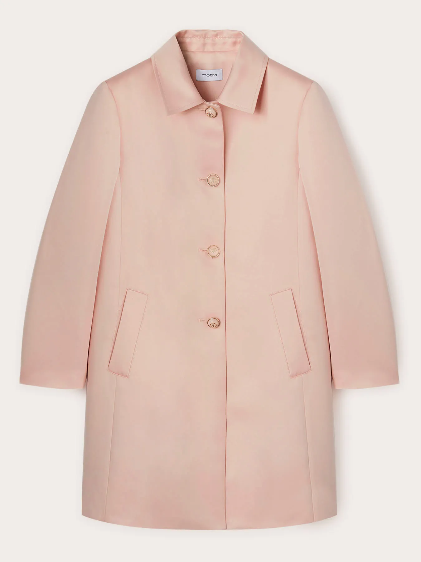 Cappotto monopetto in raso duchesse