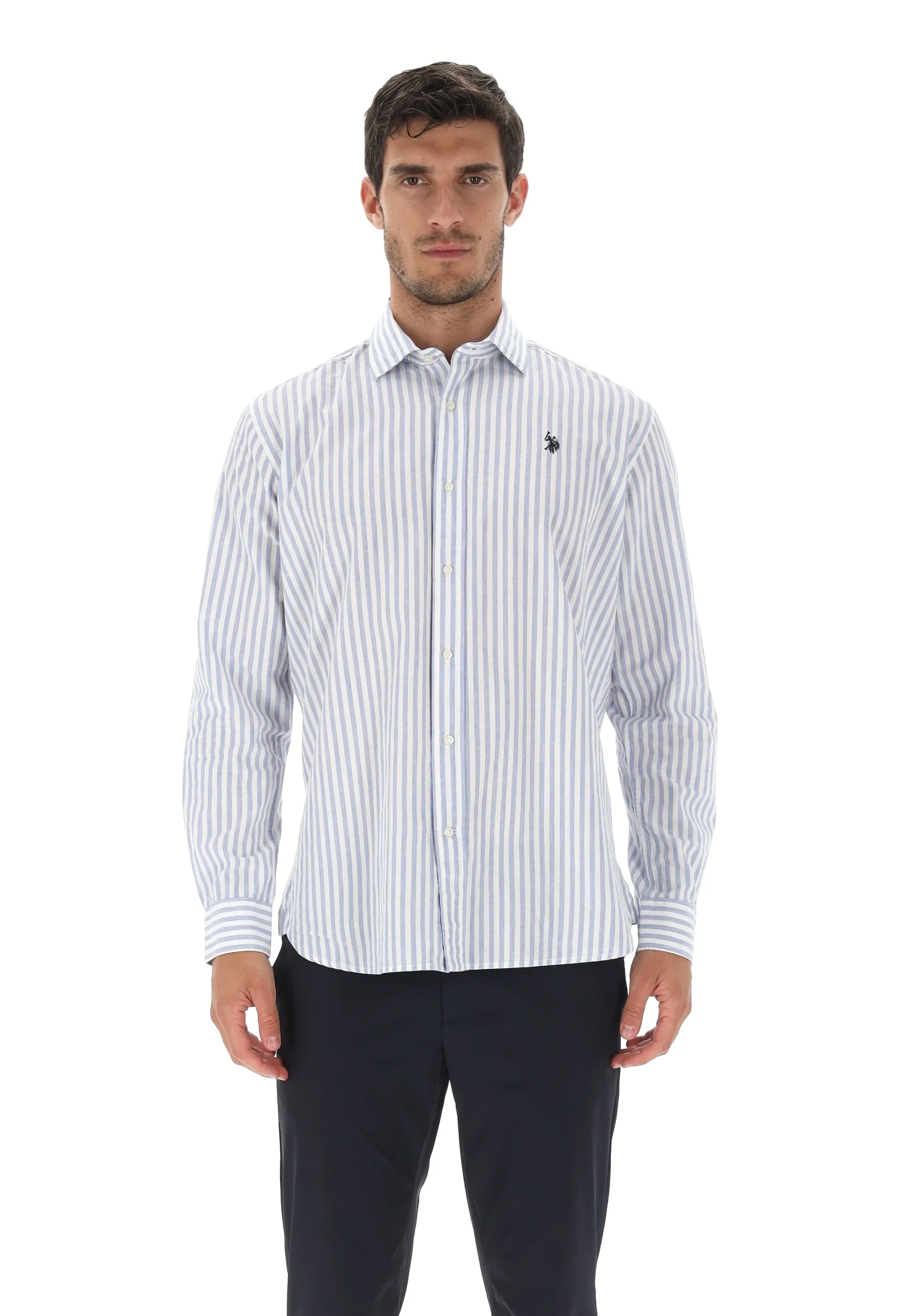 Camicia a righe con logo U.S. Polo Assn. art. 104028
