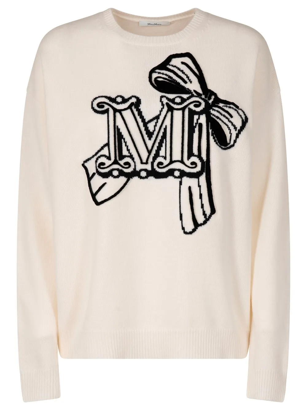 PULLOVER IN LANA E CASHMERE CON RICAMI EFFETTO VELLUTO