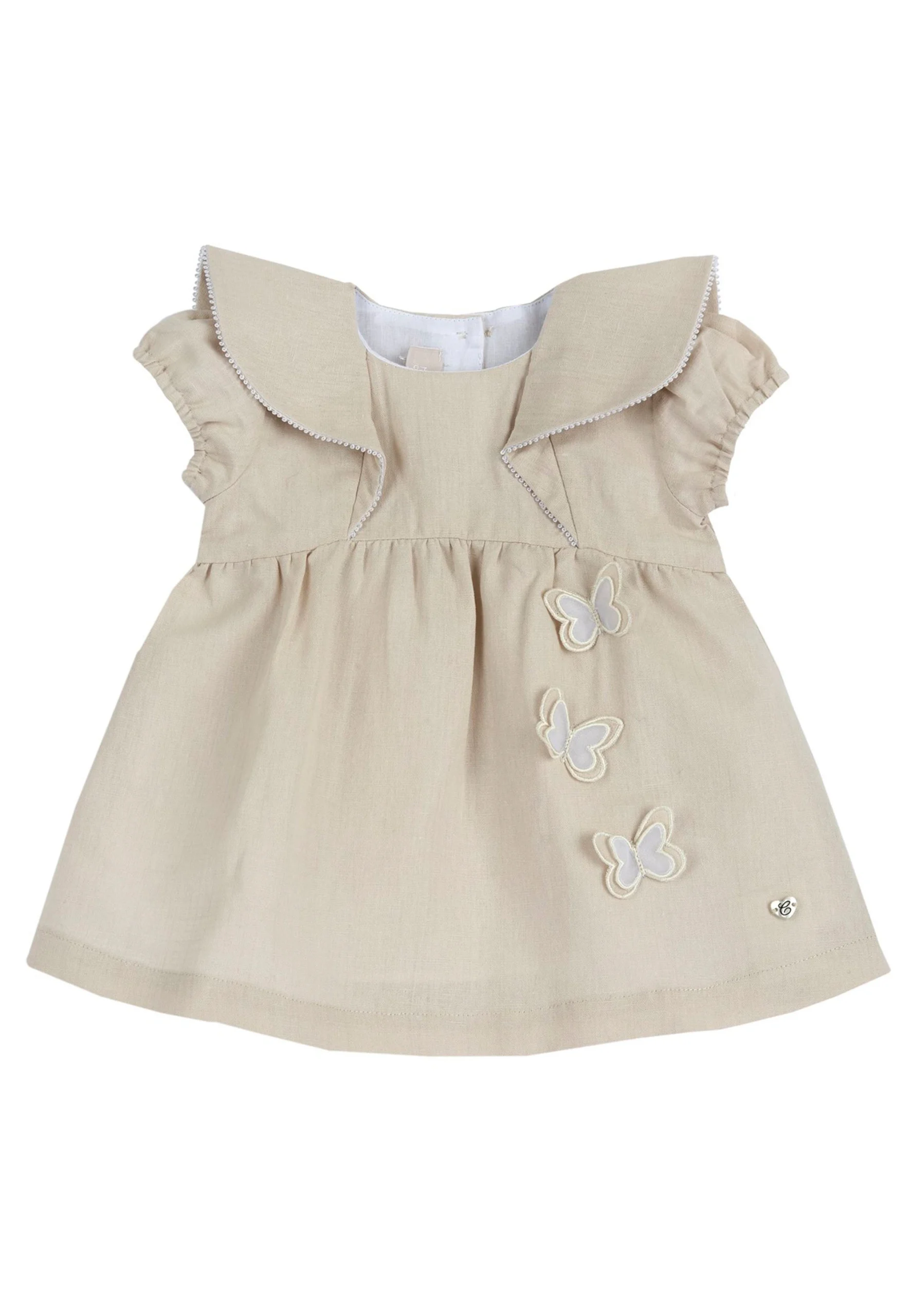 Abito in lino e cotone Chicco art.9016600 con farfalle