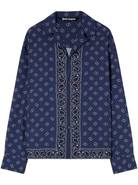 Palm Angels Uomo Camicia bowling stampa paisley