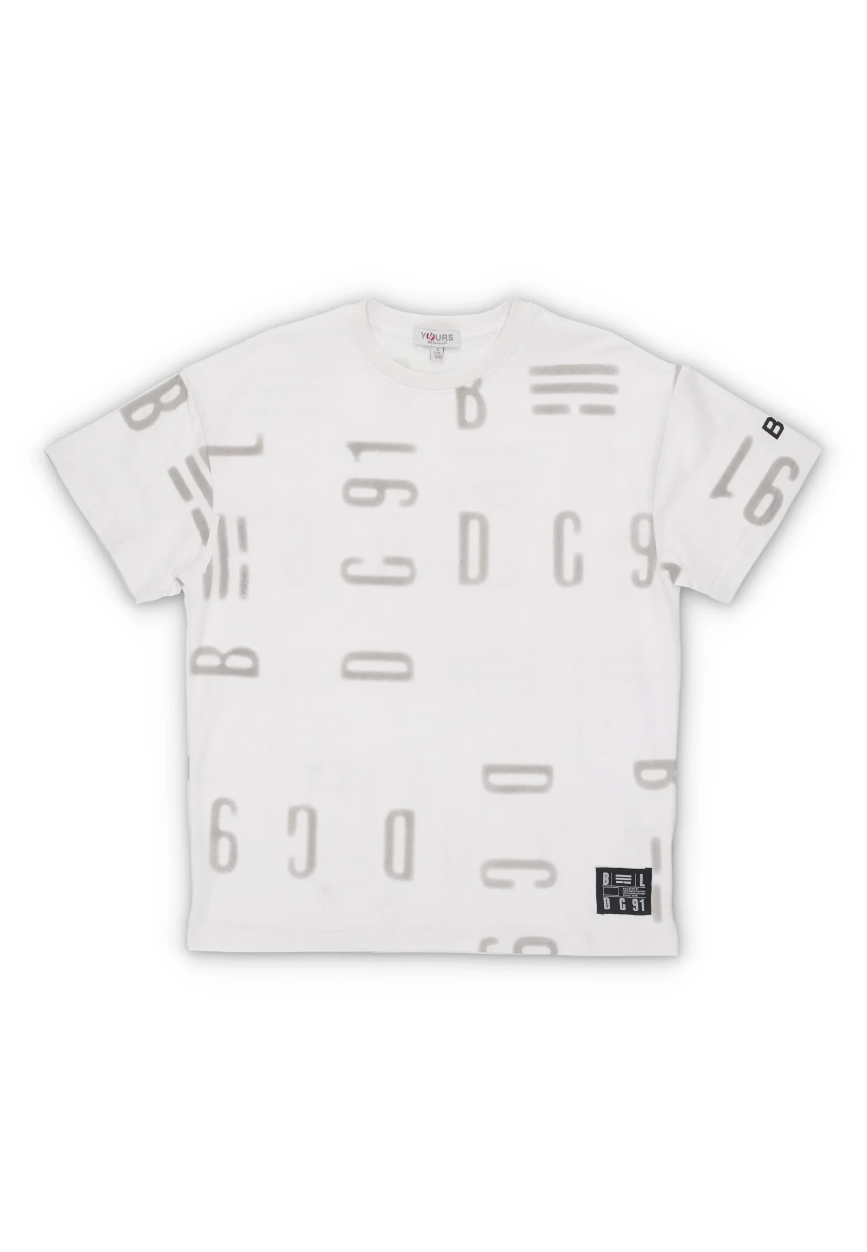 T-shirt stampa lettere all over Yours ragazzo