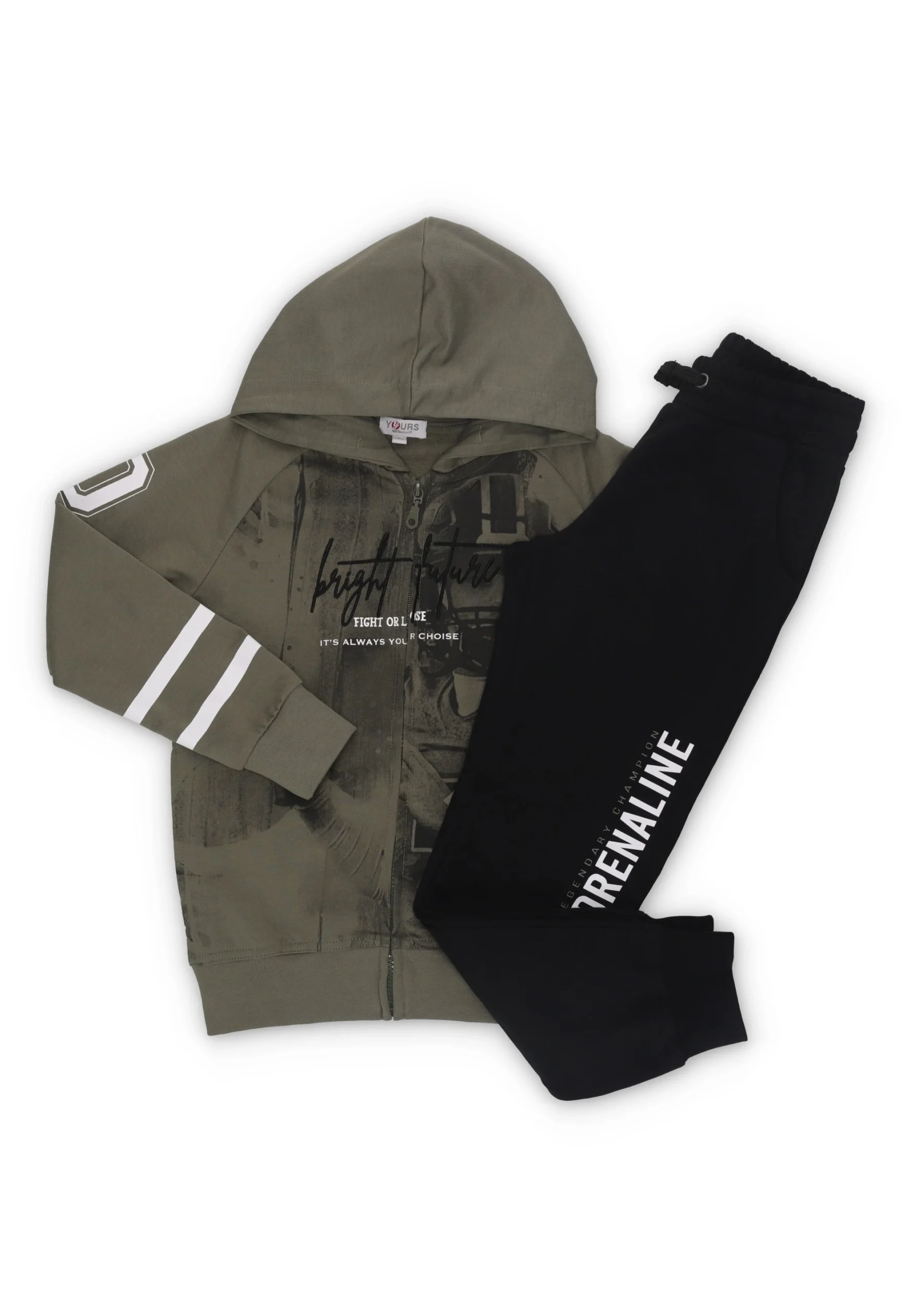 Tuta da ragazzo con felpa cappuccio e pantaloni Yours BY3125