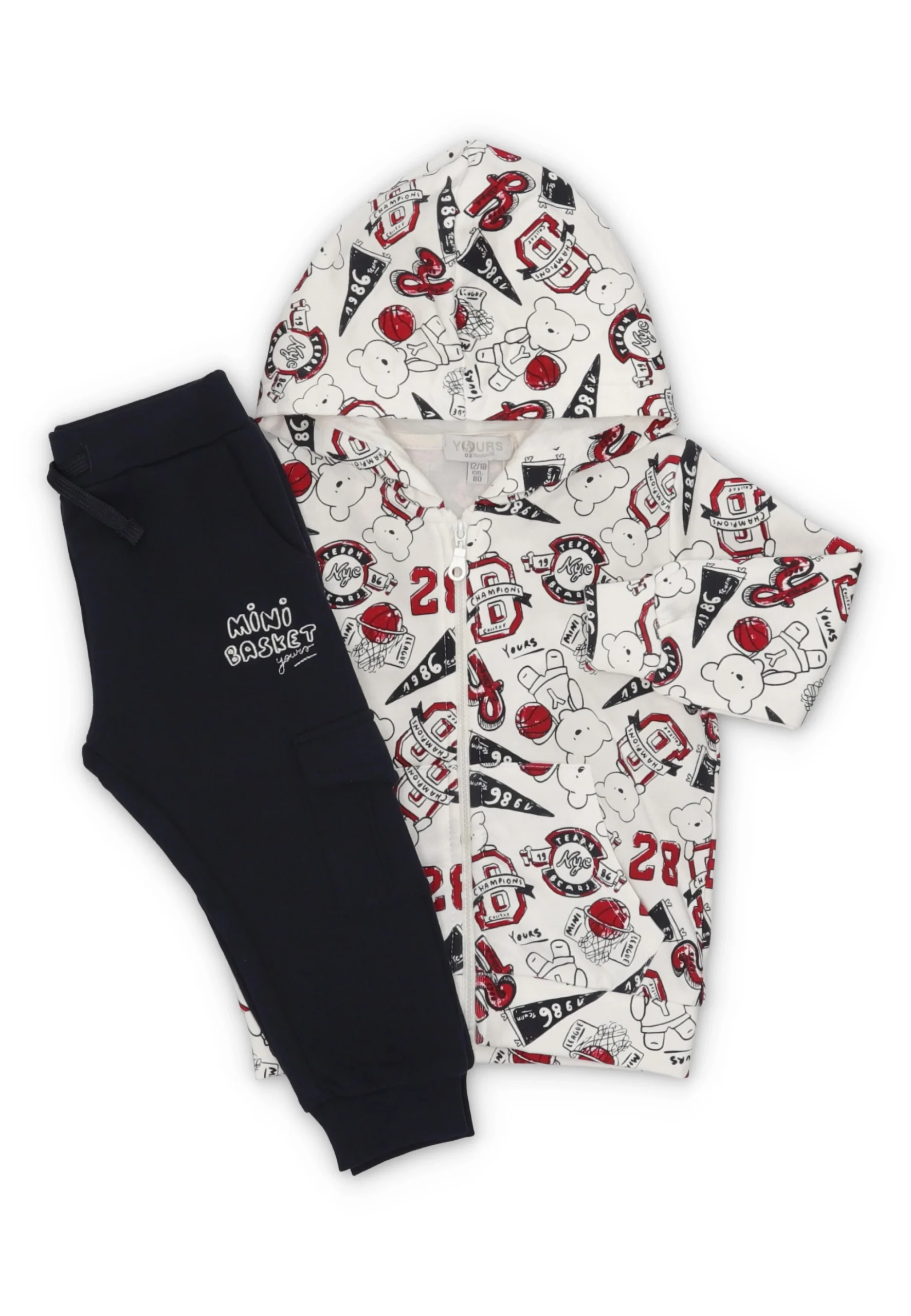 Tuta baby Yours con stampa orsetto basket BY4672