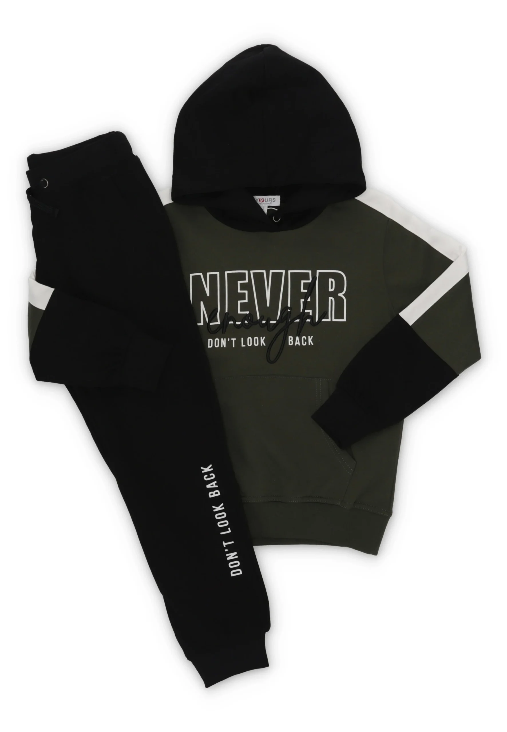 Tuta Yours ragazzo con cappuccio e stampa sul retro BY616