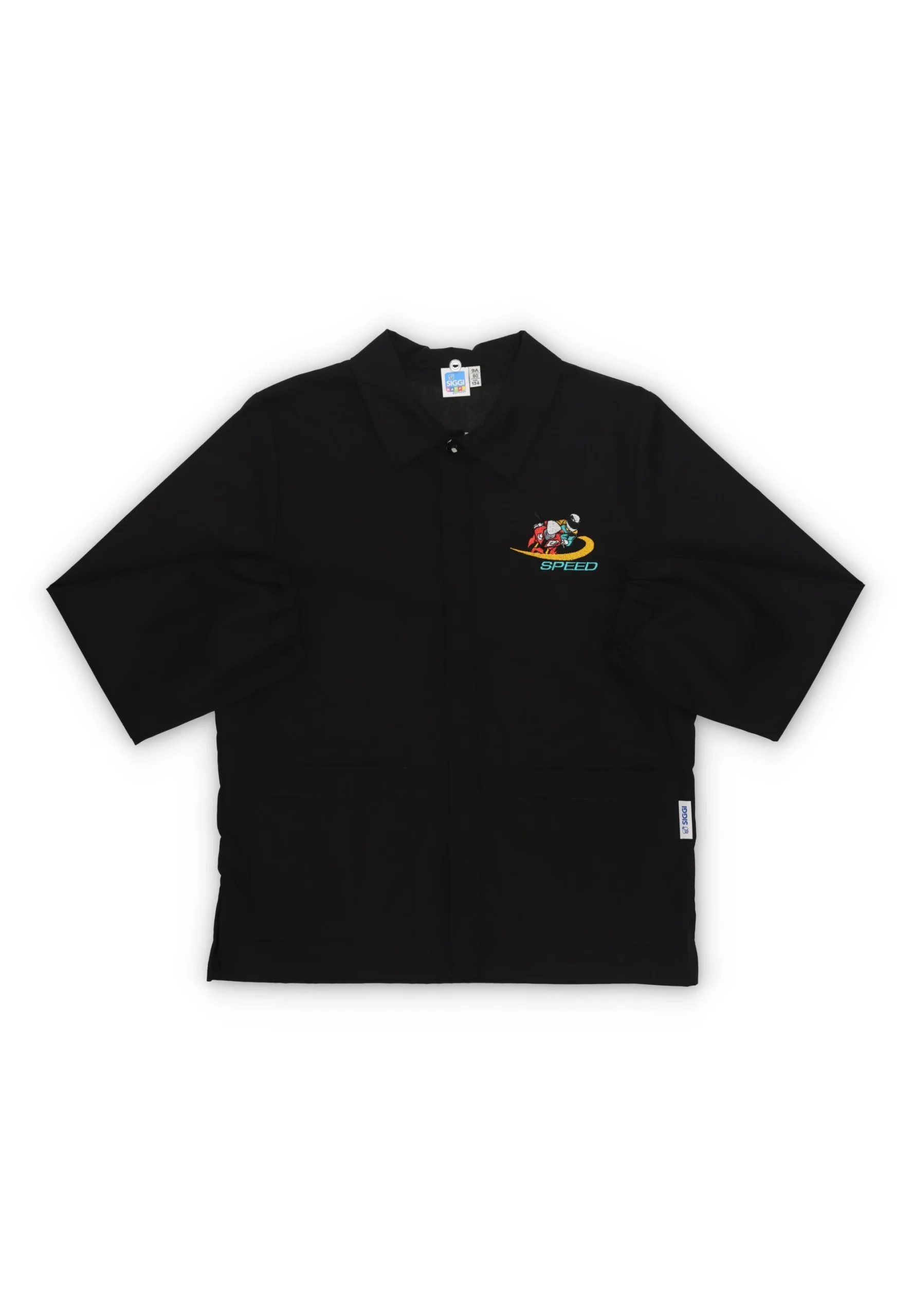 Grembiule scuola bambino Siggi con ricamo motociclista