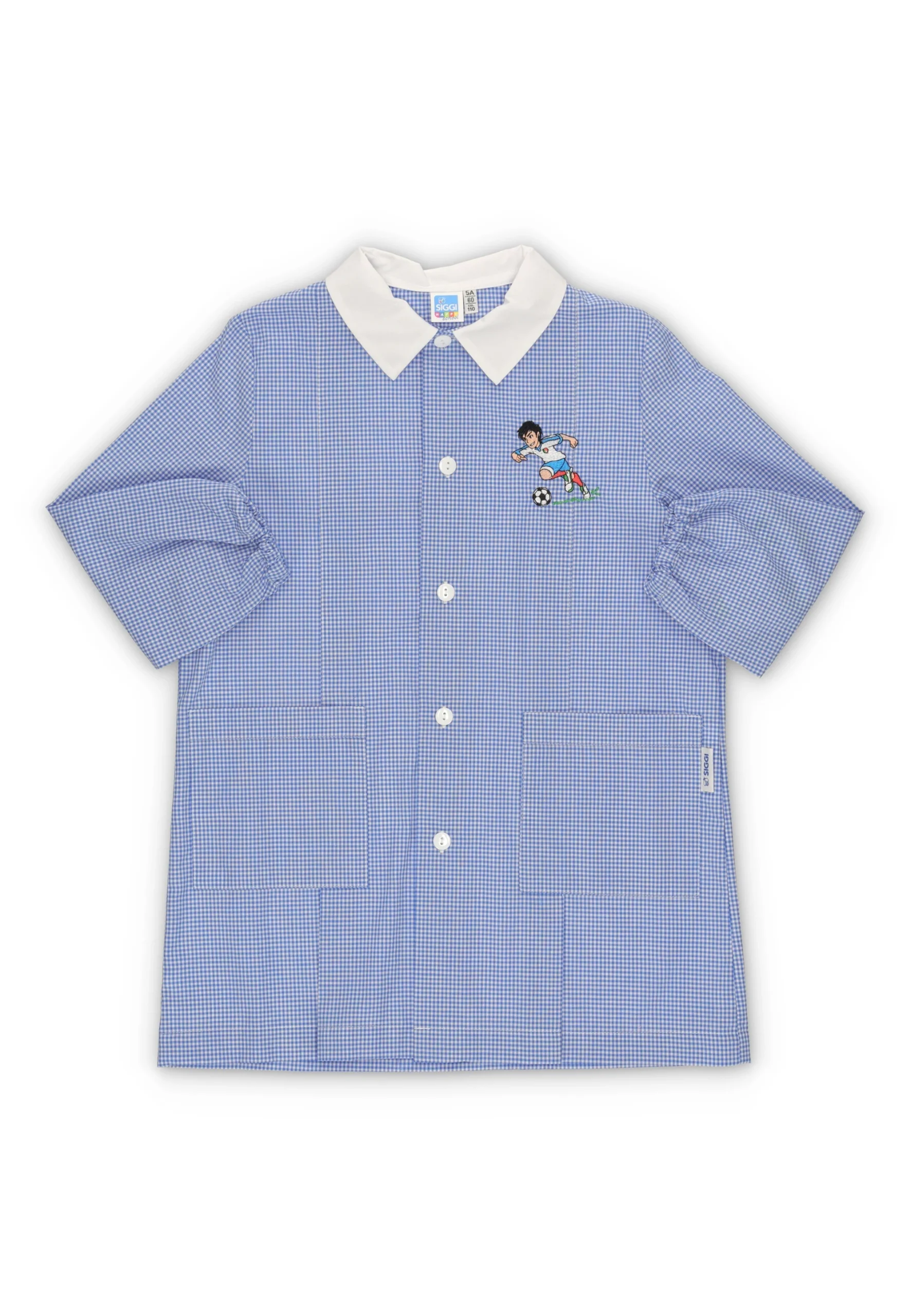 Grembiule bambino asilo Siggi con ricamo calciatore