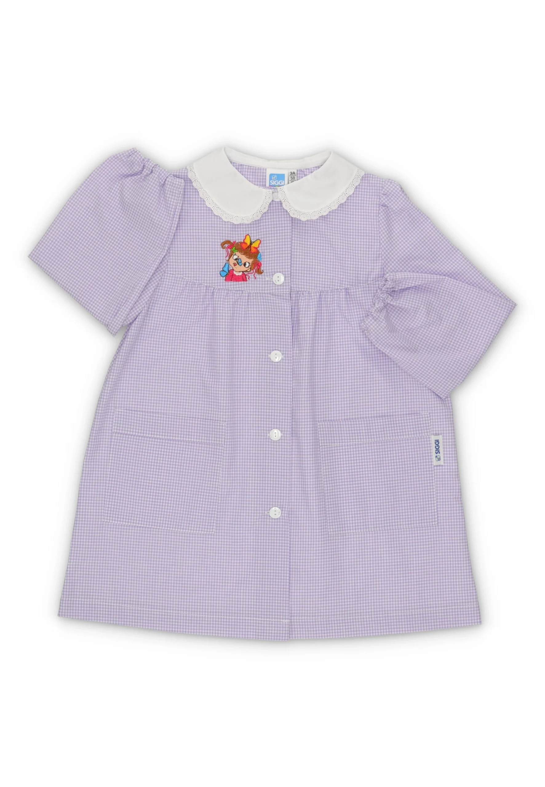Grembiule asilo Siggi bambina con ricamo frontale art.33GR4173