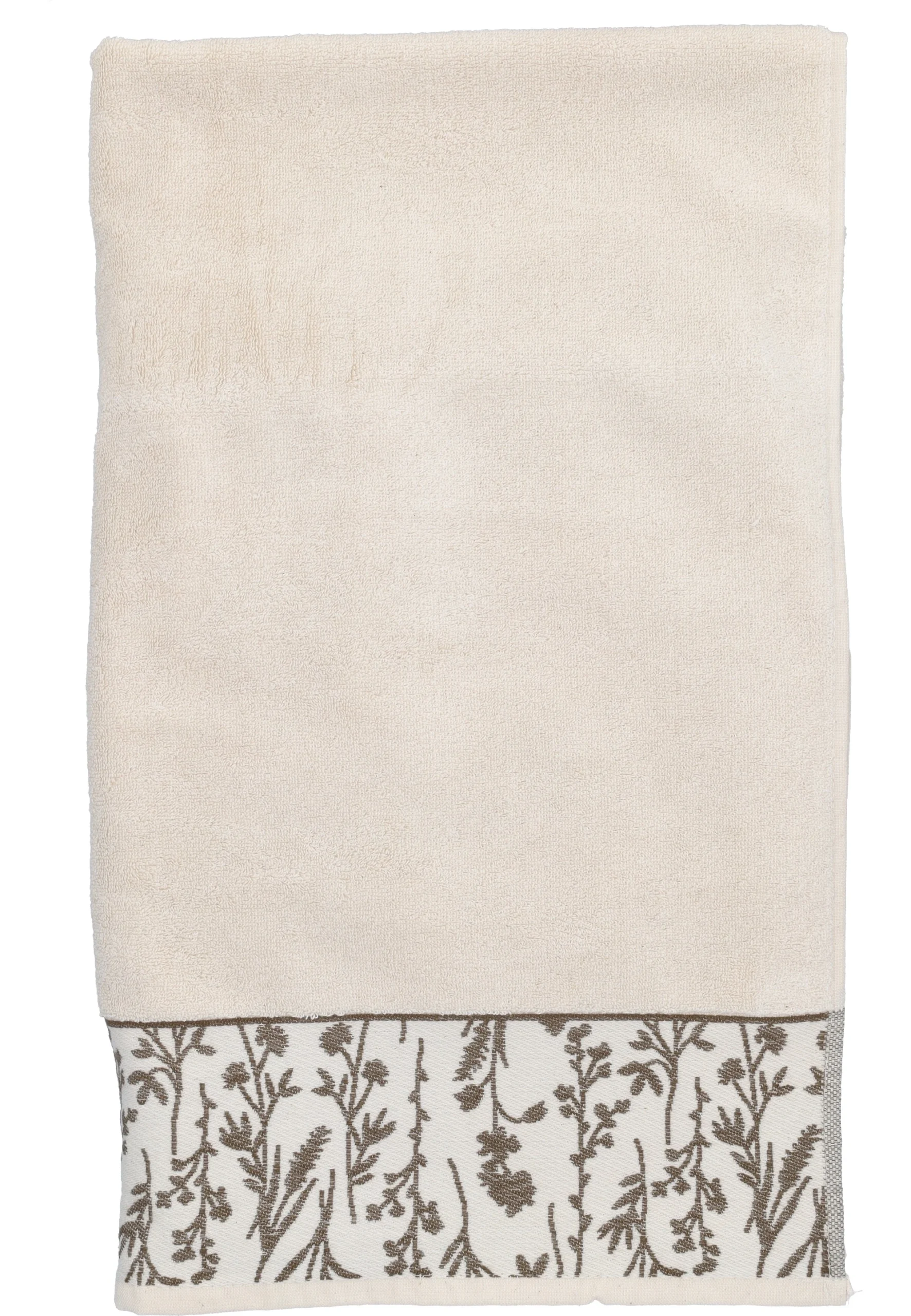 Telo bagno Gabel Naturae mod. Aura con balza ricamo floreale