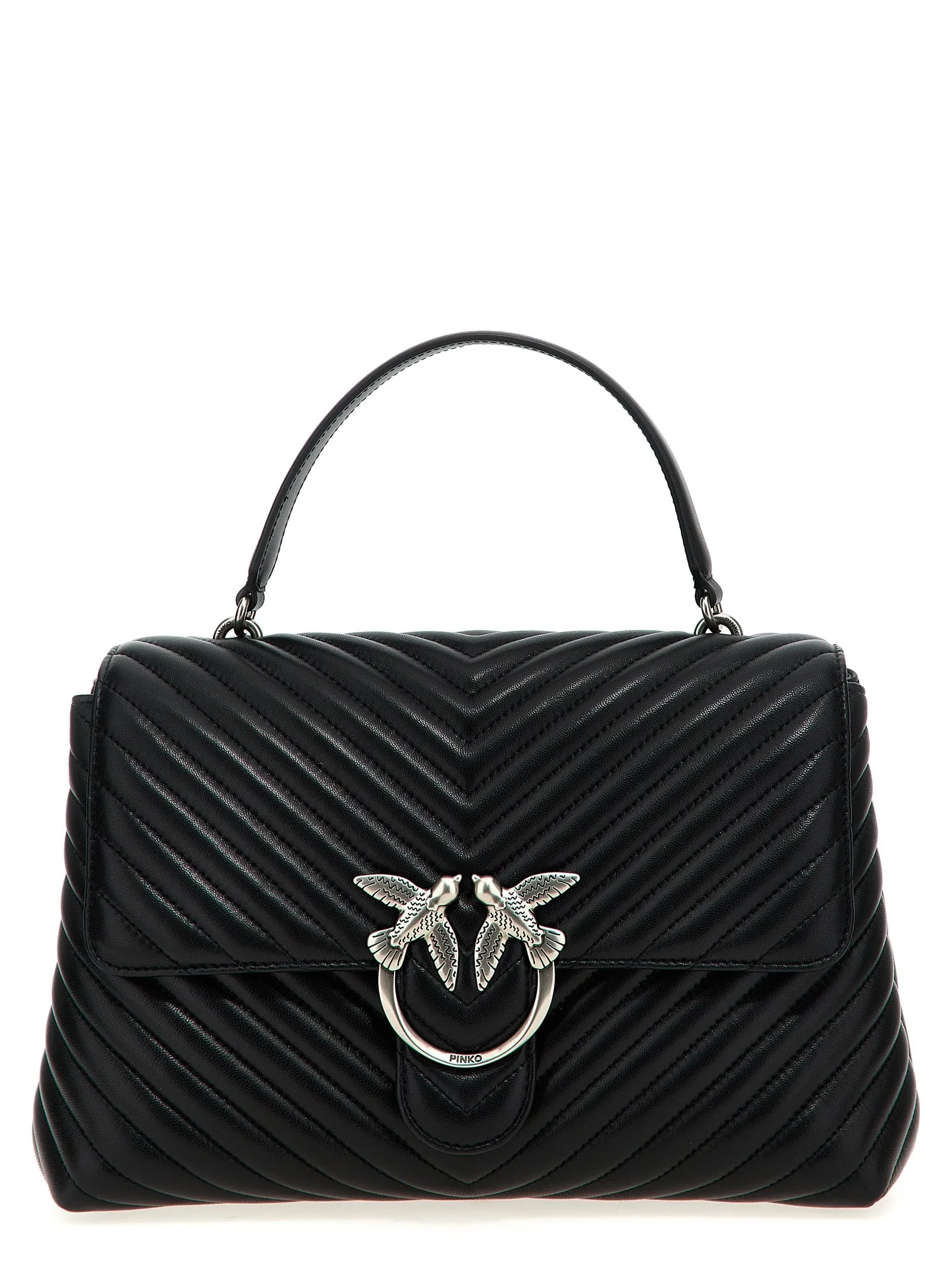 Big Lady Love Bag Puff Chevron Borse A Mano Nero