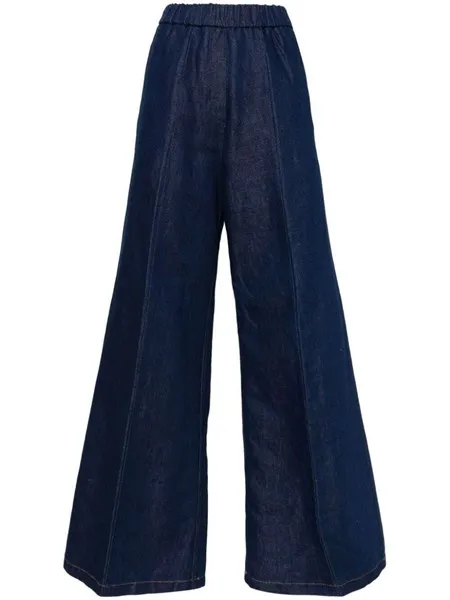 Forte_forte Donna Pantalone in denim indaco