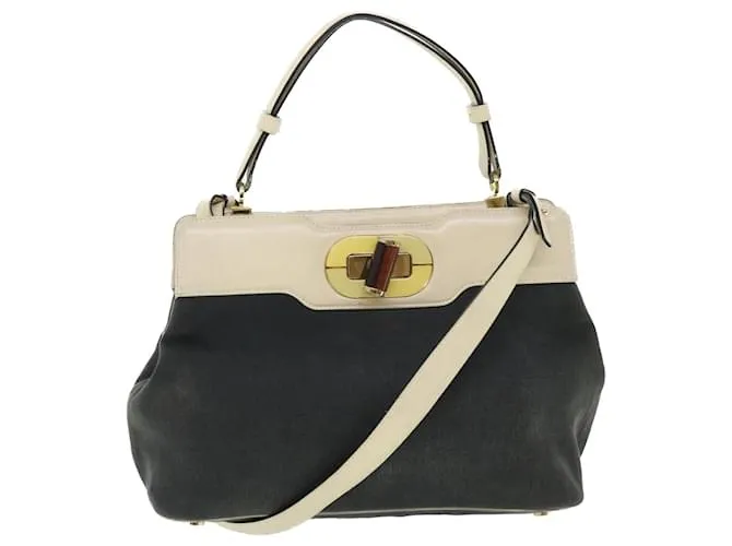 Bulgari Borsa a tracolla BVLGARI Isabella Rossellini in tela 2modo Black Auth bs7634 Nero