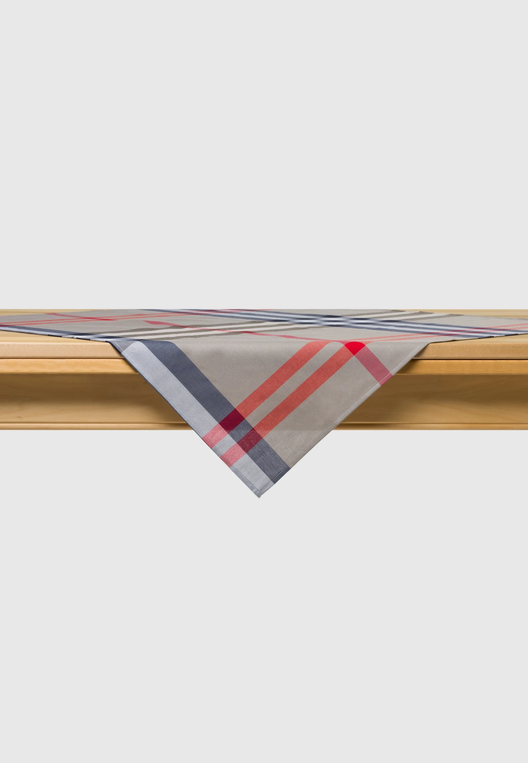 Centrotavola grigio e blu a quadri Bossi 90x90