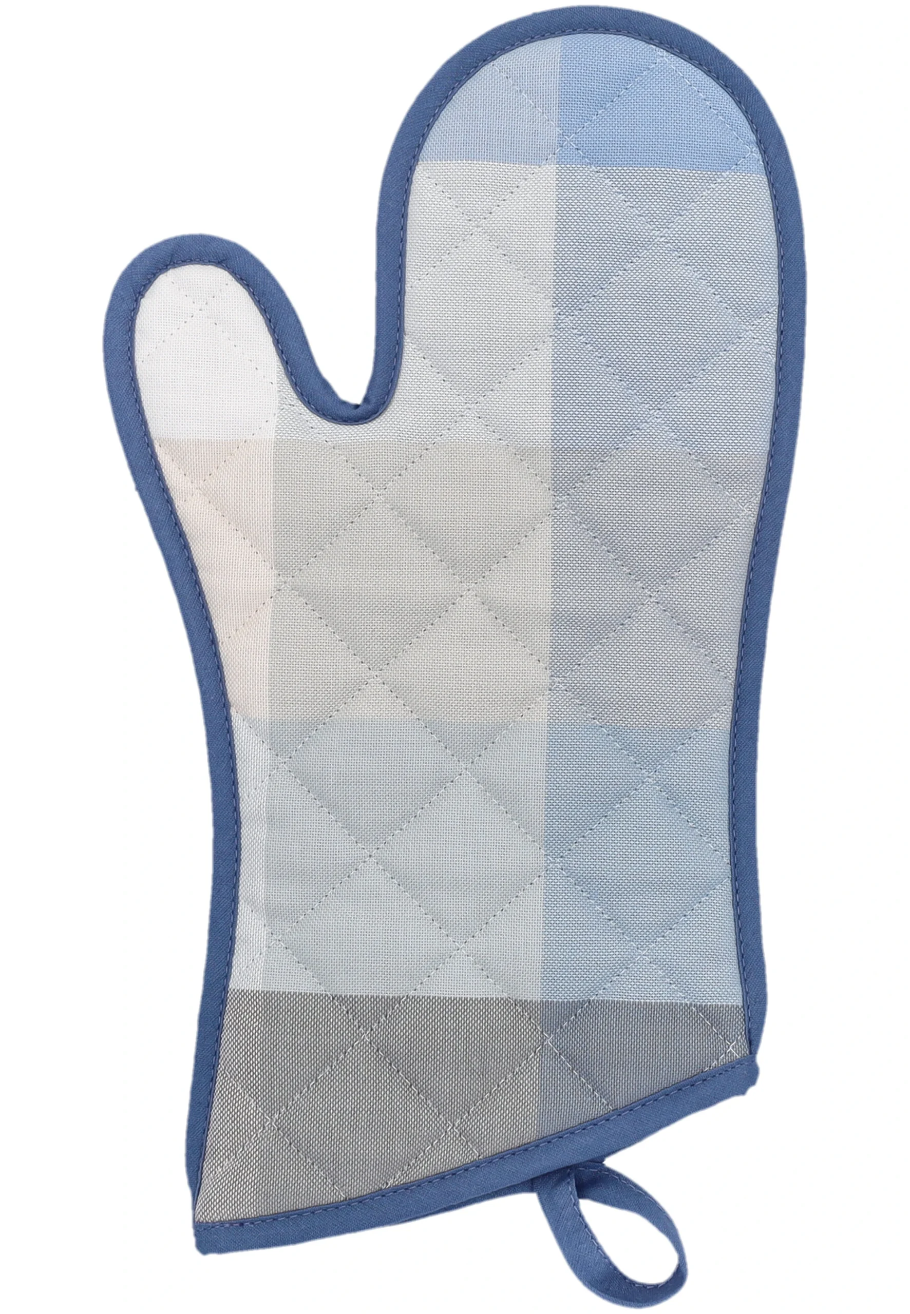 Guanto da forno Bossi in fantasia a quadri azzurro Made in Italy