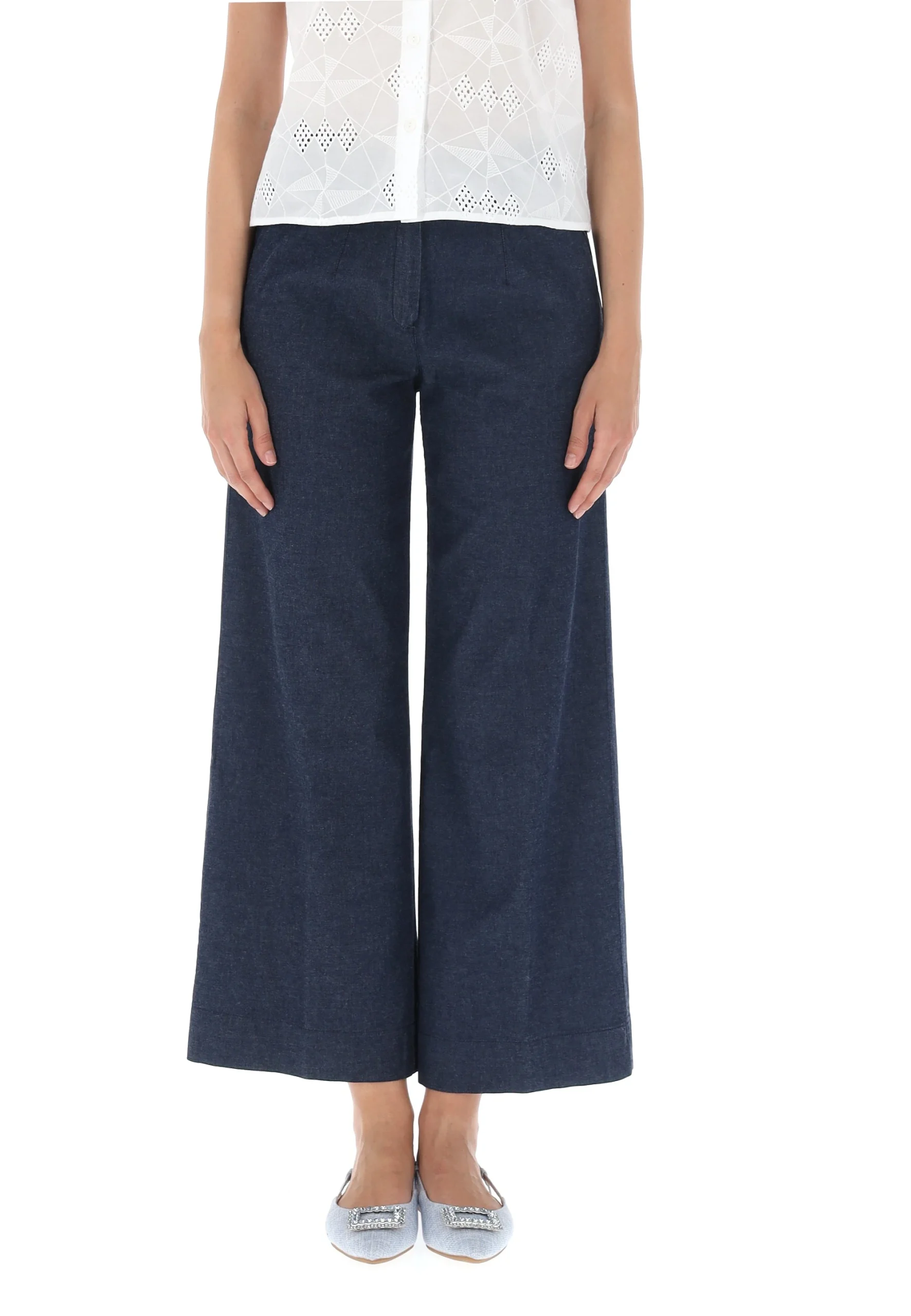 Pantalone a palazzo chambray Vivace donna