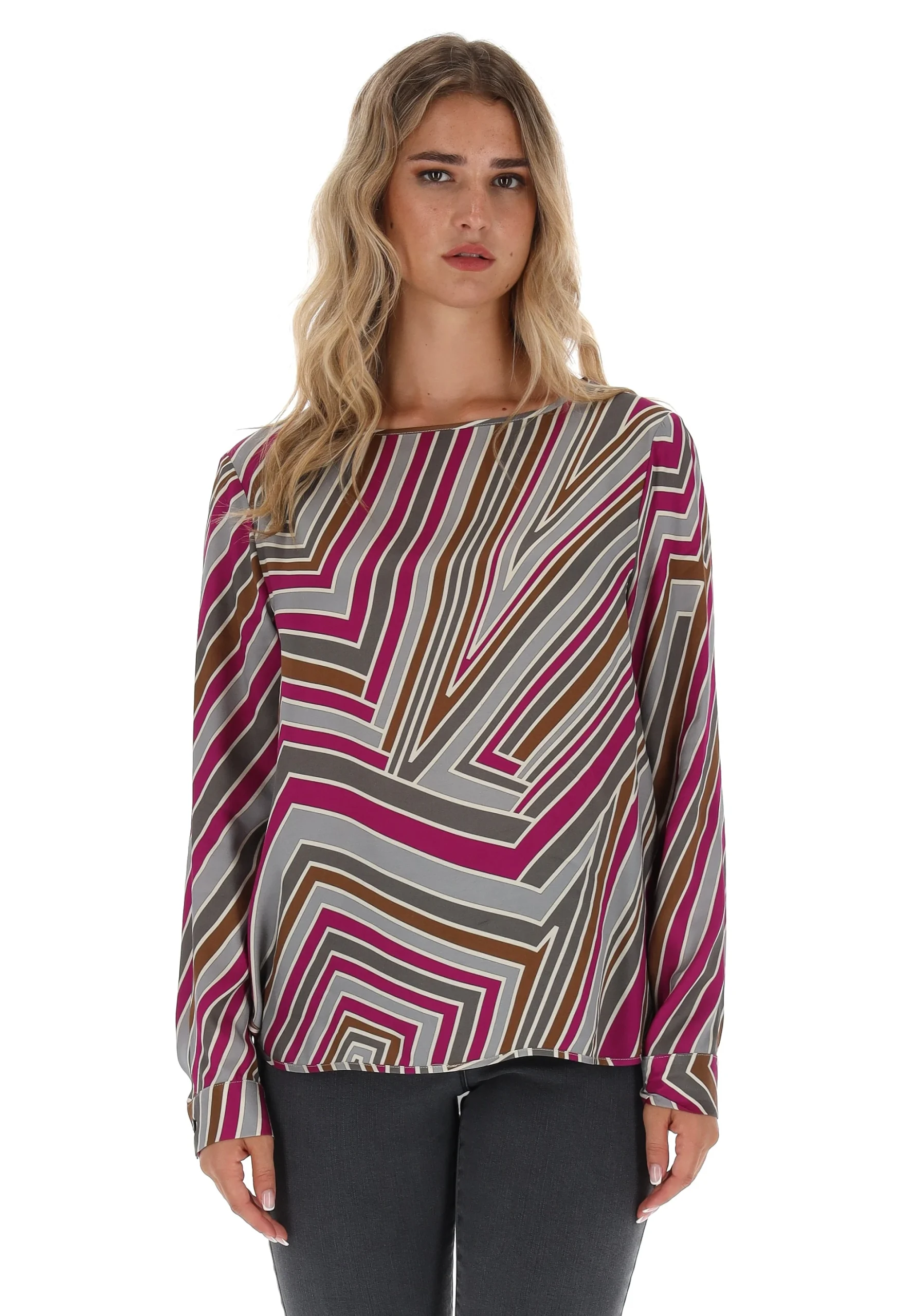 Blusa rigata multicolor donna Vivace in viscosa