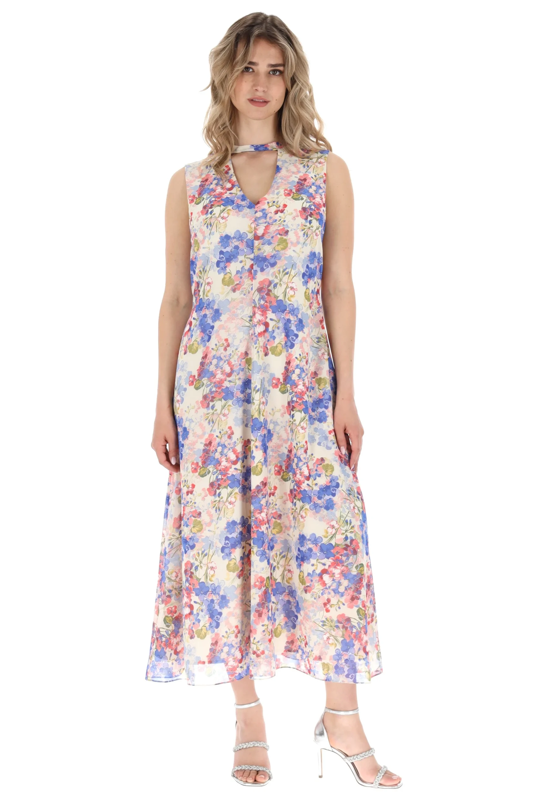 Vestito lungo in fantasia floreale all over Vivace