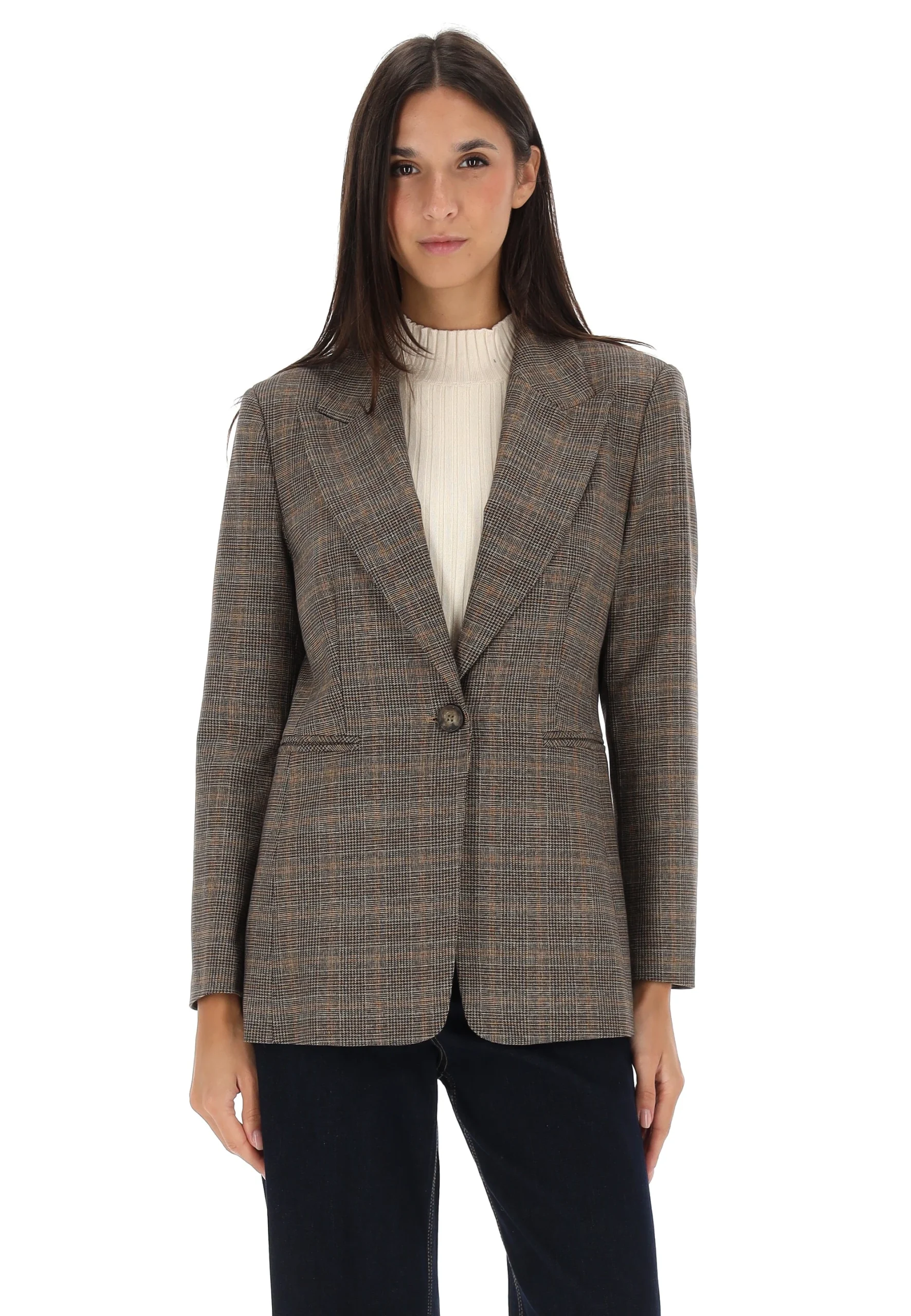 Blazer 1bottone fantasia galles Vivace donna