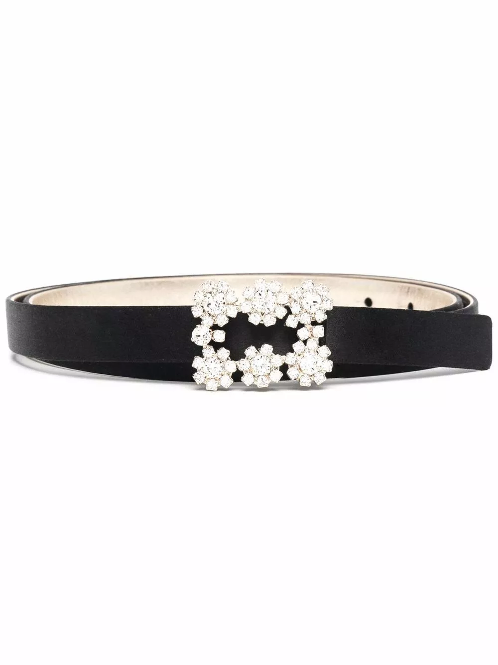 Cintura flower strass buckle in raso di Roger vivier