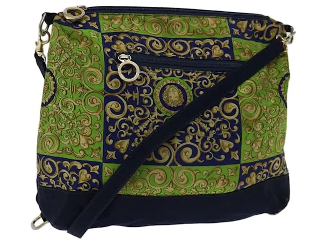 Gianni Versace Borsa a spalla Canvas Navy Auth hk1114 Blu navy