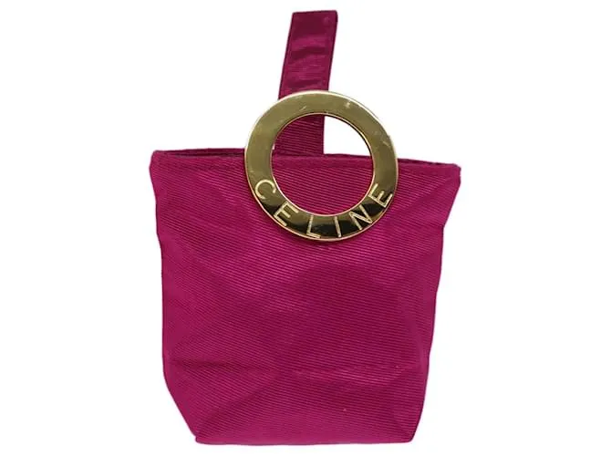 Céline CELINE Pochette Nylon Rosa Auth 73360
