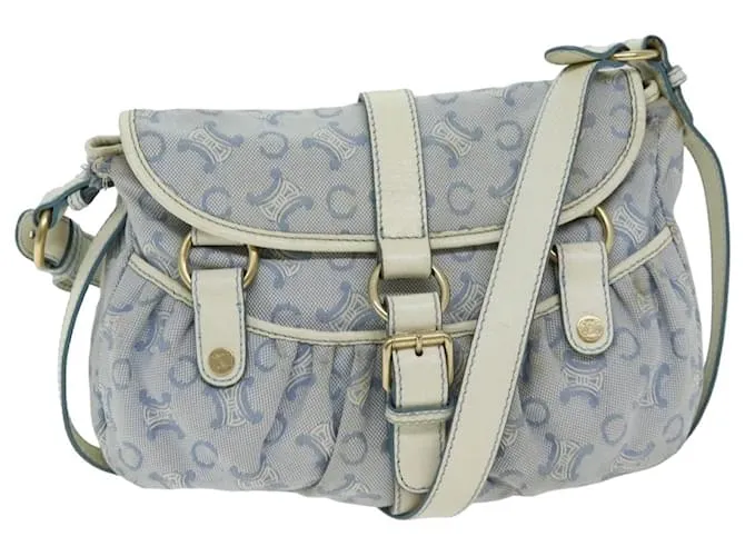 Céline CELINE C Borsa a tracolla in tela macadam azzurro Auth 75808 Blu chiaro