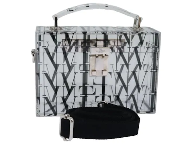 VALENTINO Borsa a mano in plastica 2 vie trasparente Auth 78373A