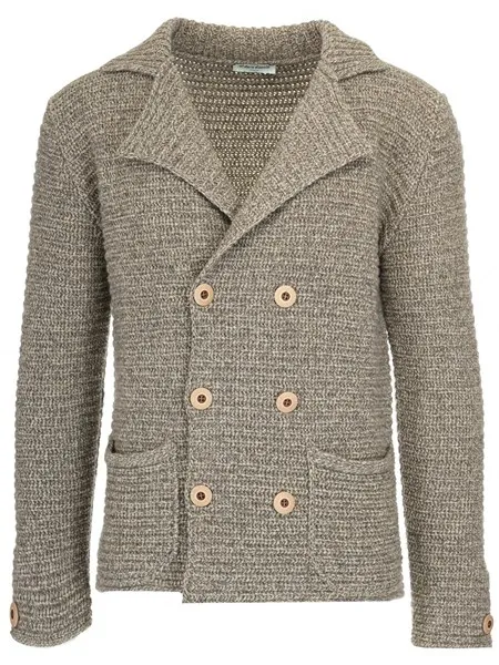 Al Duca D'aosta Uomo Blazer doppiopetto marrone in maglia