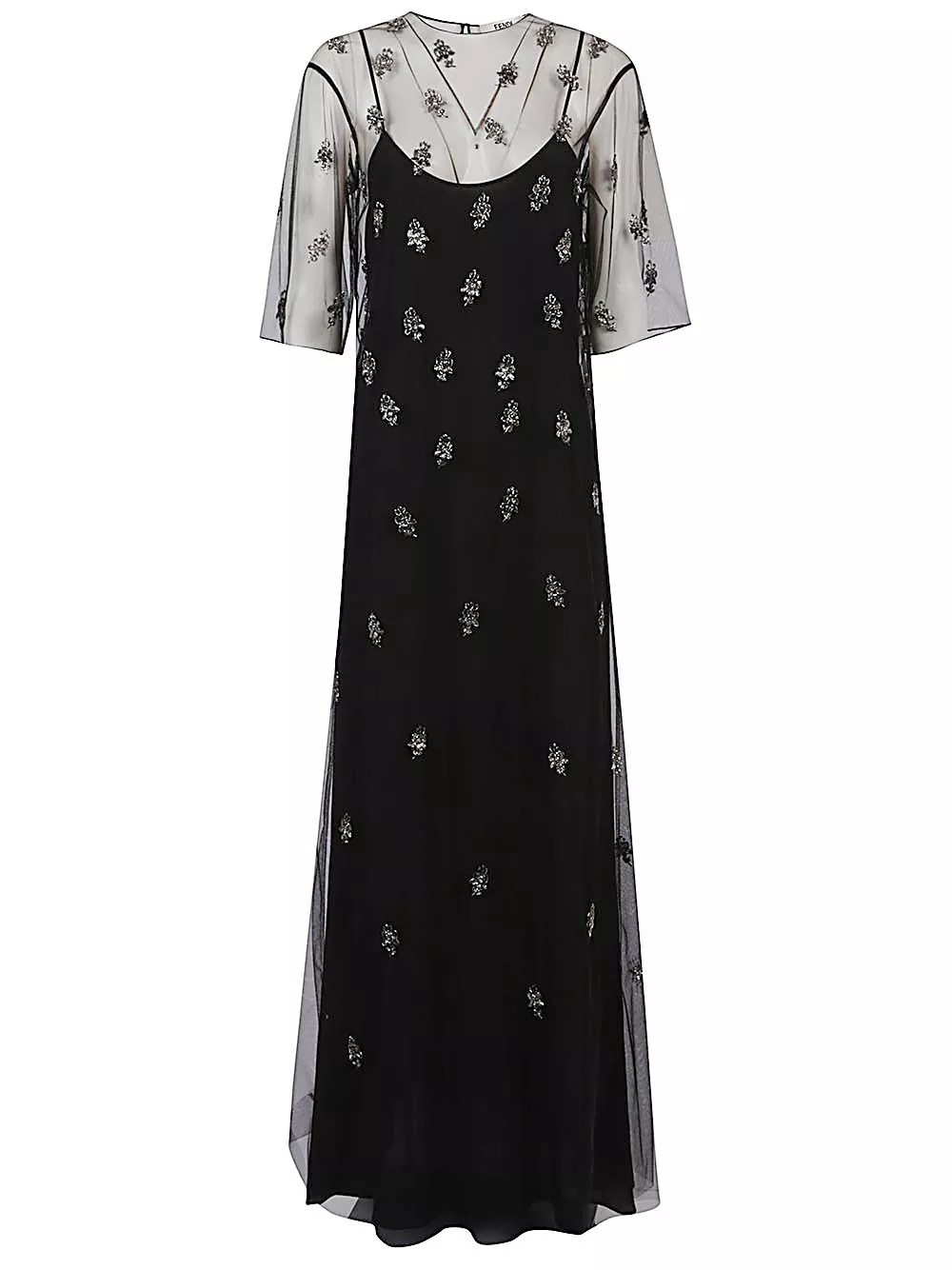 Abito in tulle ricamato di Fendi