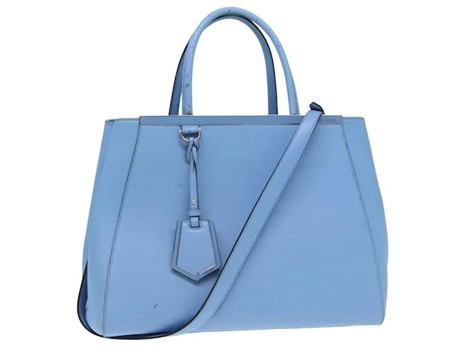 Borsa a mano FENDI in pelle 2 vie blu Auth bs16088