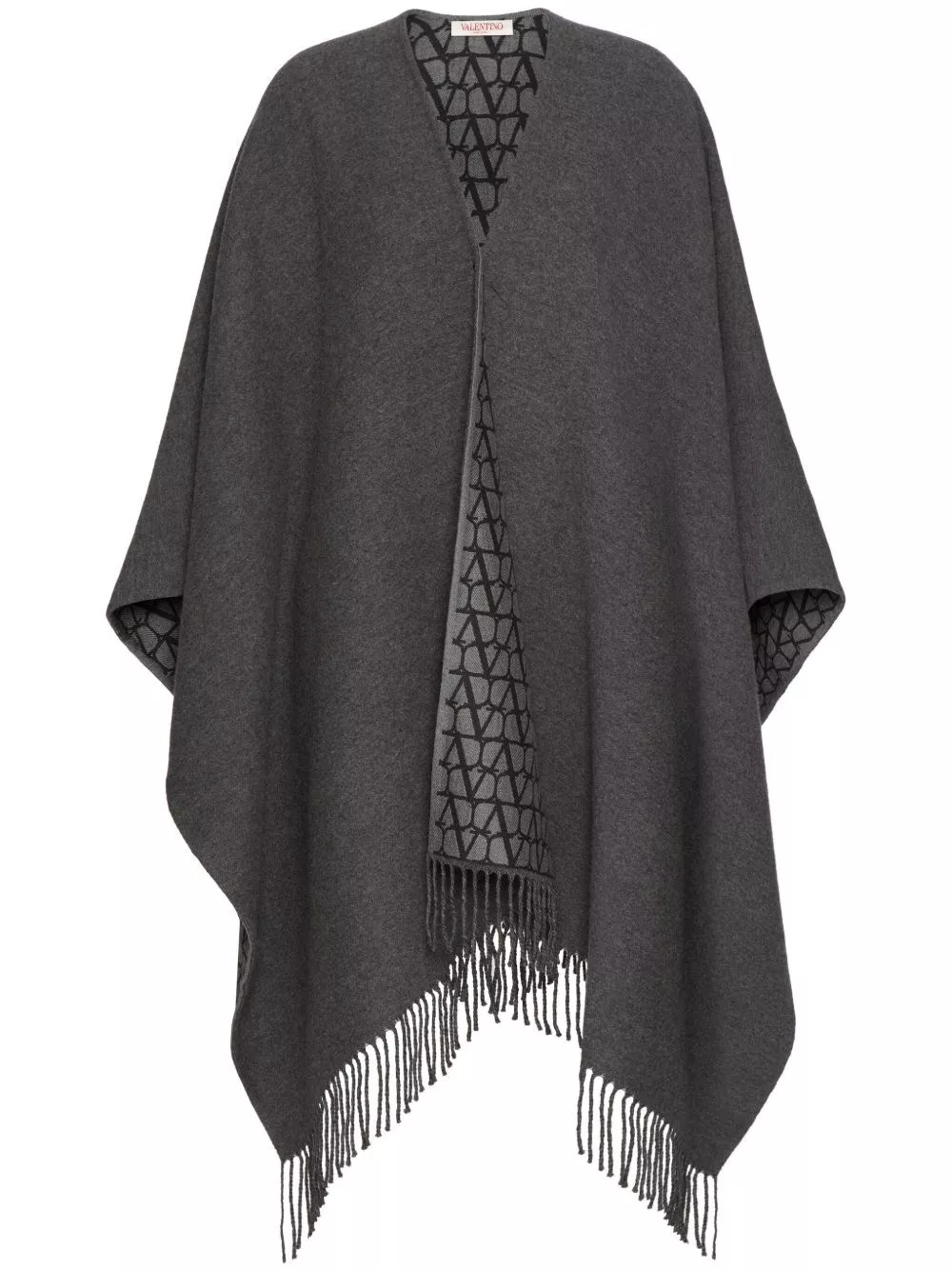 Poncho double con frange di Valentino