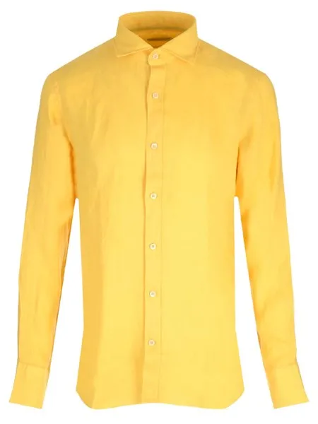 Al Duca D'aosta 1902 Uomo Camicia gialla in lino